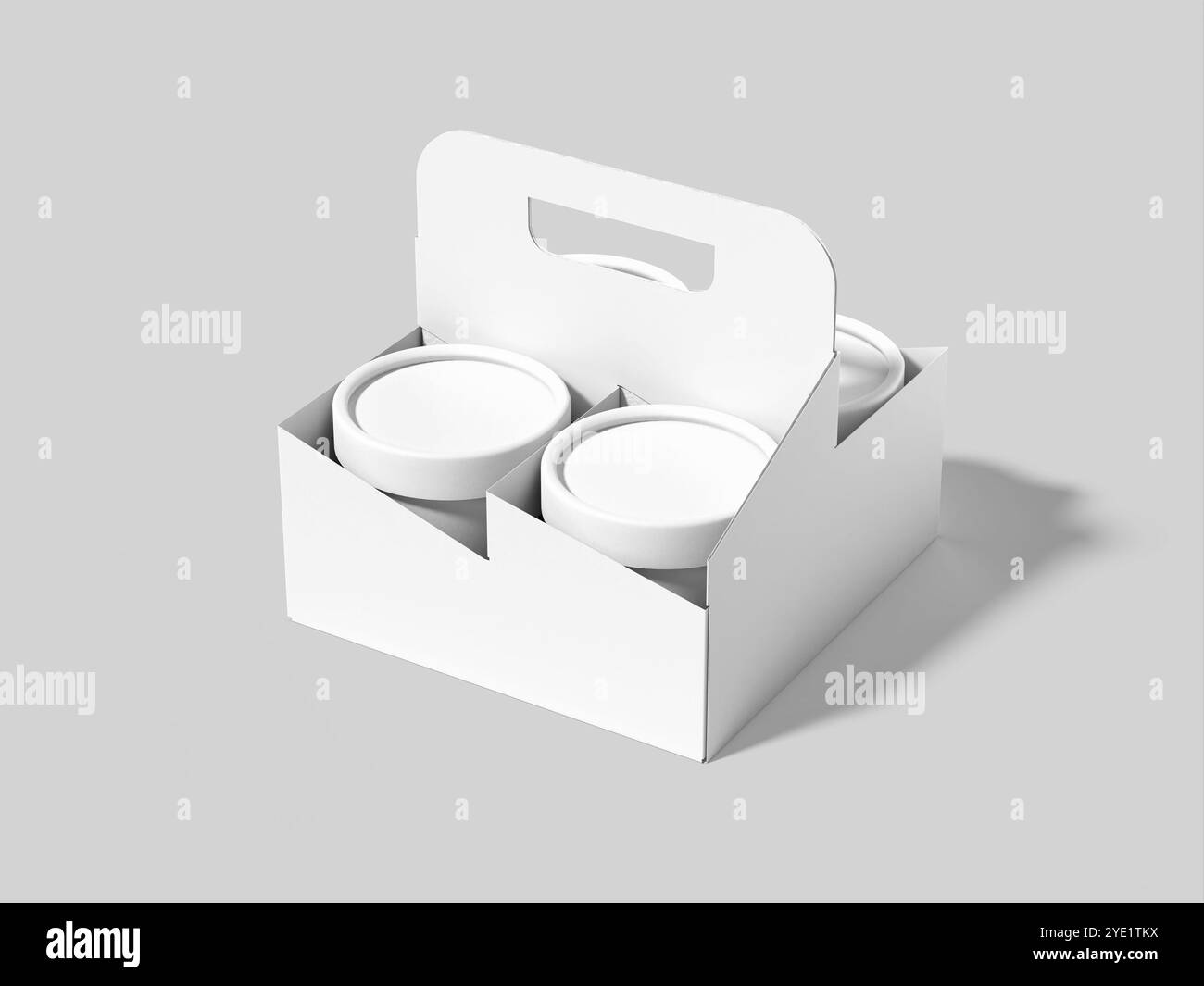 Vaschetta per gelato bianco 3D con contenitore isolato Foto Stock