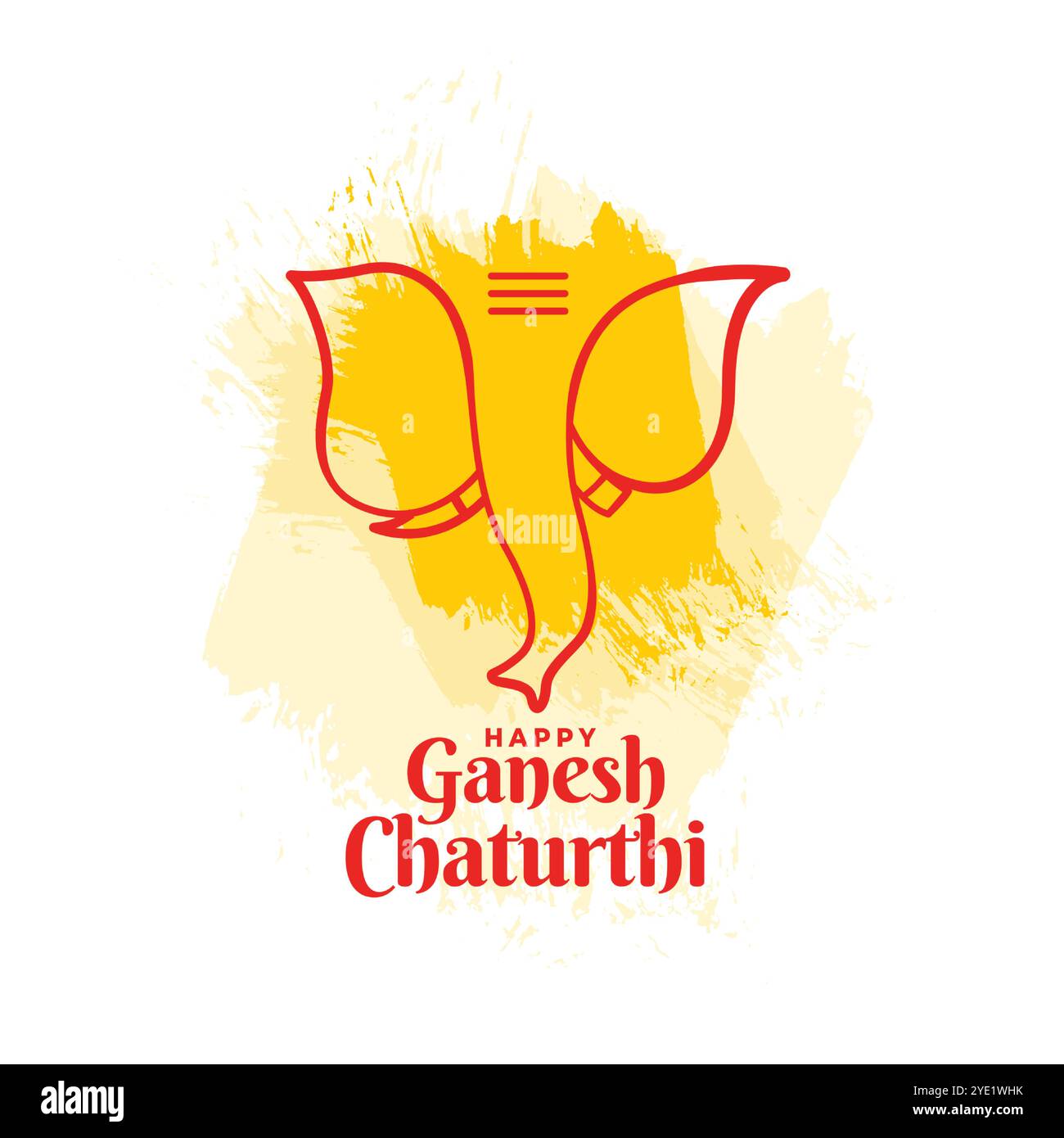 striscione tradizionale indù ganesh chaturthi in stile pennello Illustrazione Vettoriale