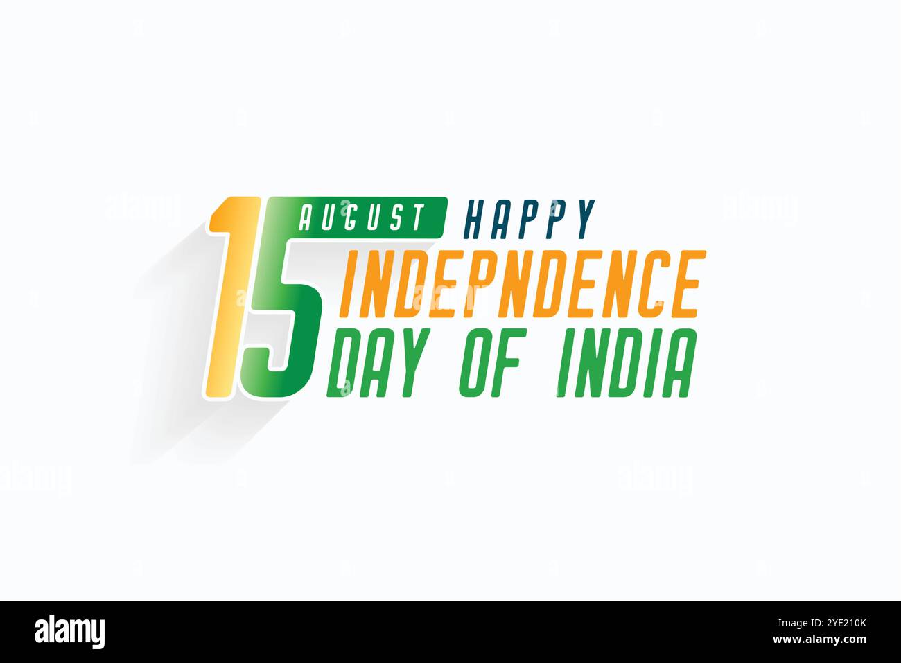 15th agosto india independence day banner di testo Illustrazione Vettoriale