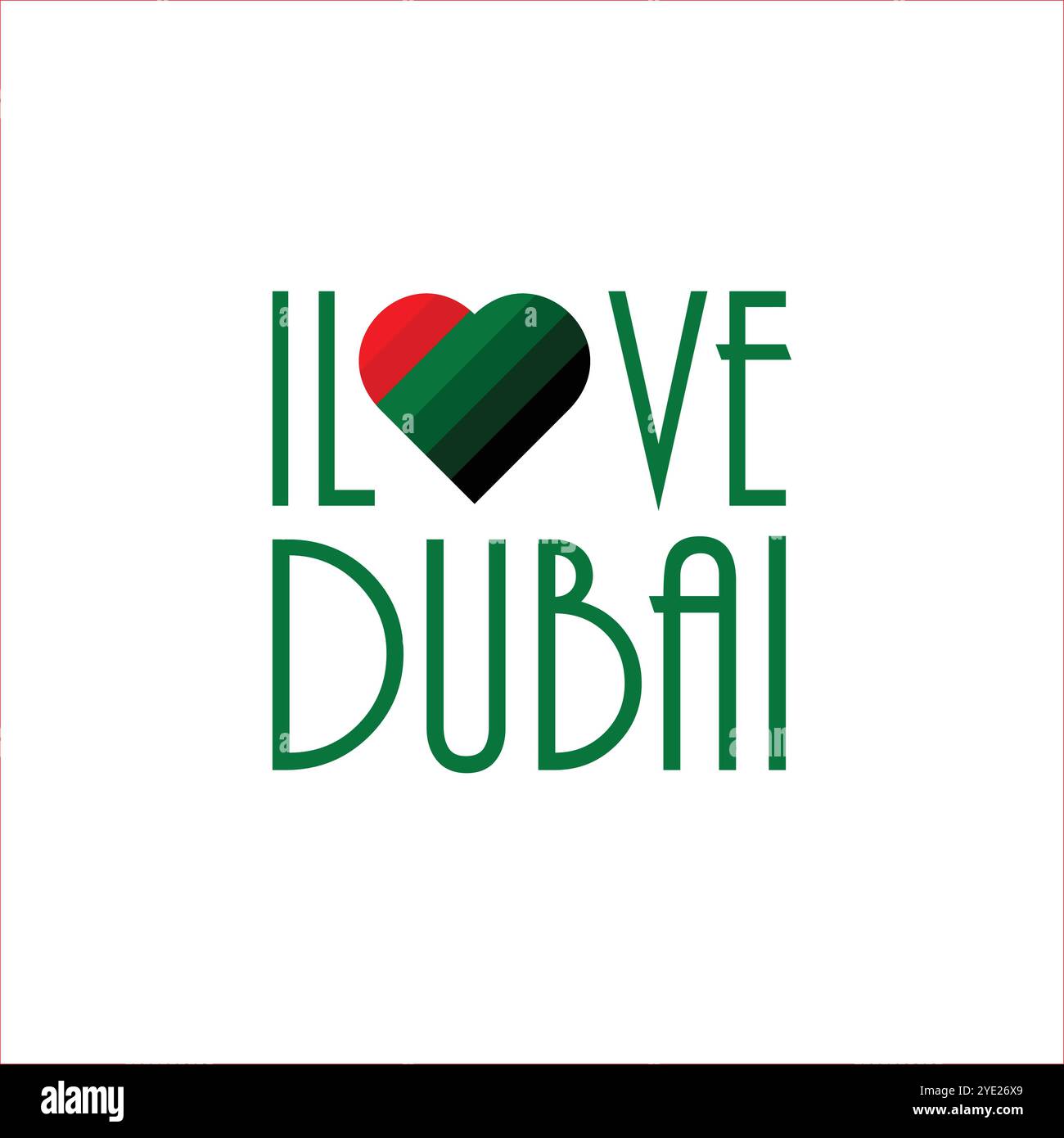 Adoro Dubai Typography ArtWork Dubai National Day Typography ArtWork o design Illustrazione Vettoriale