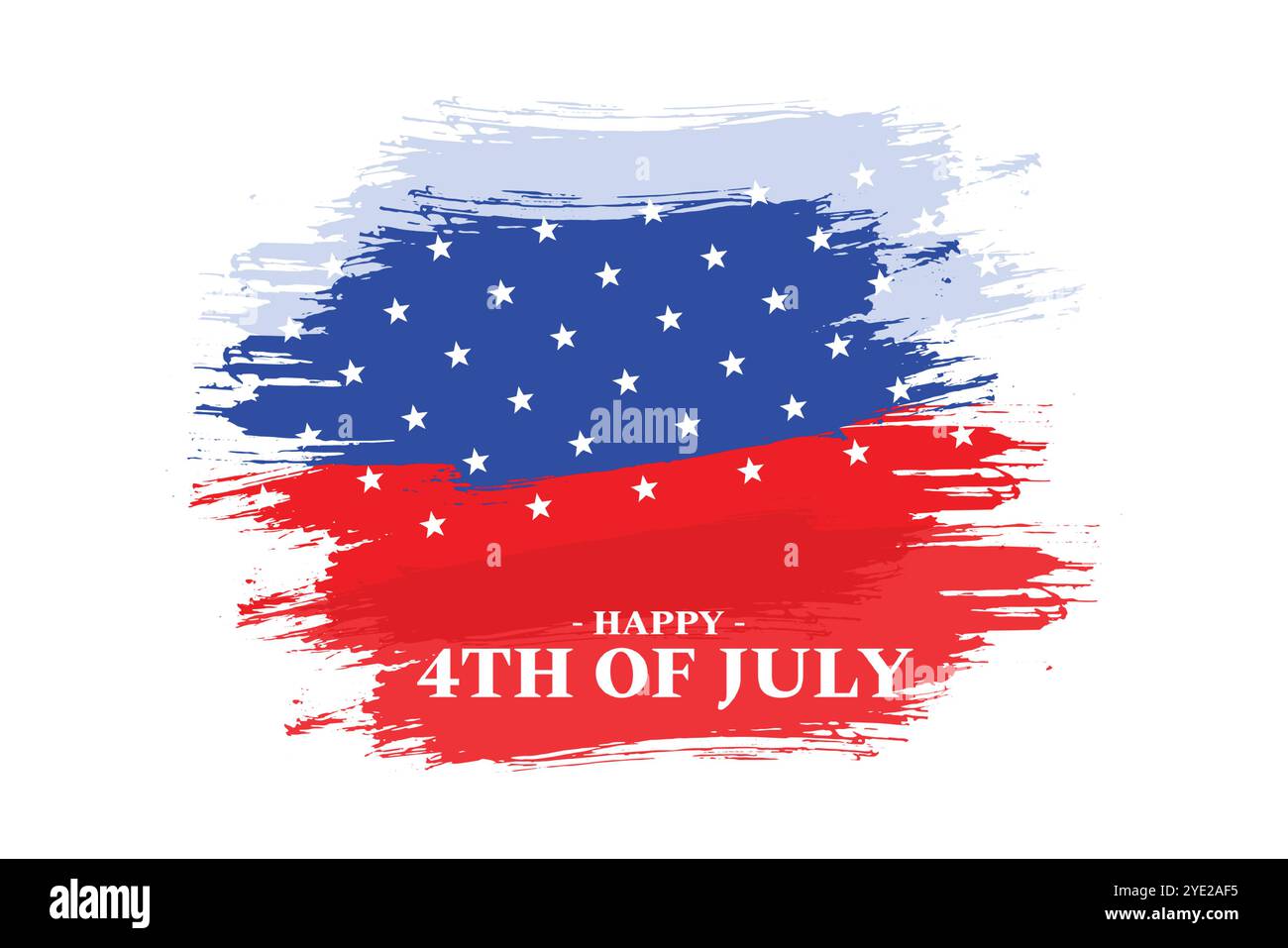 happy independence day stati uniti d'america in stile pennello Illustrazione Vettoriale