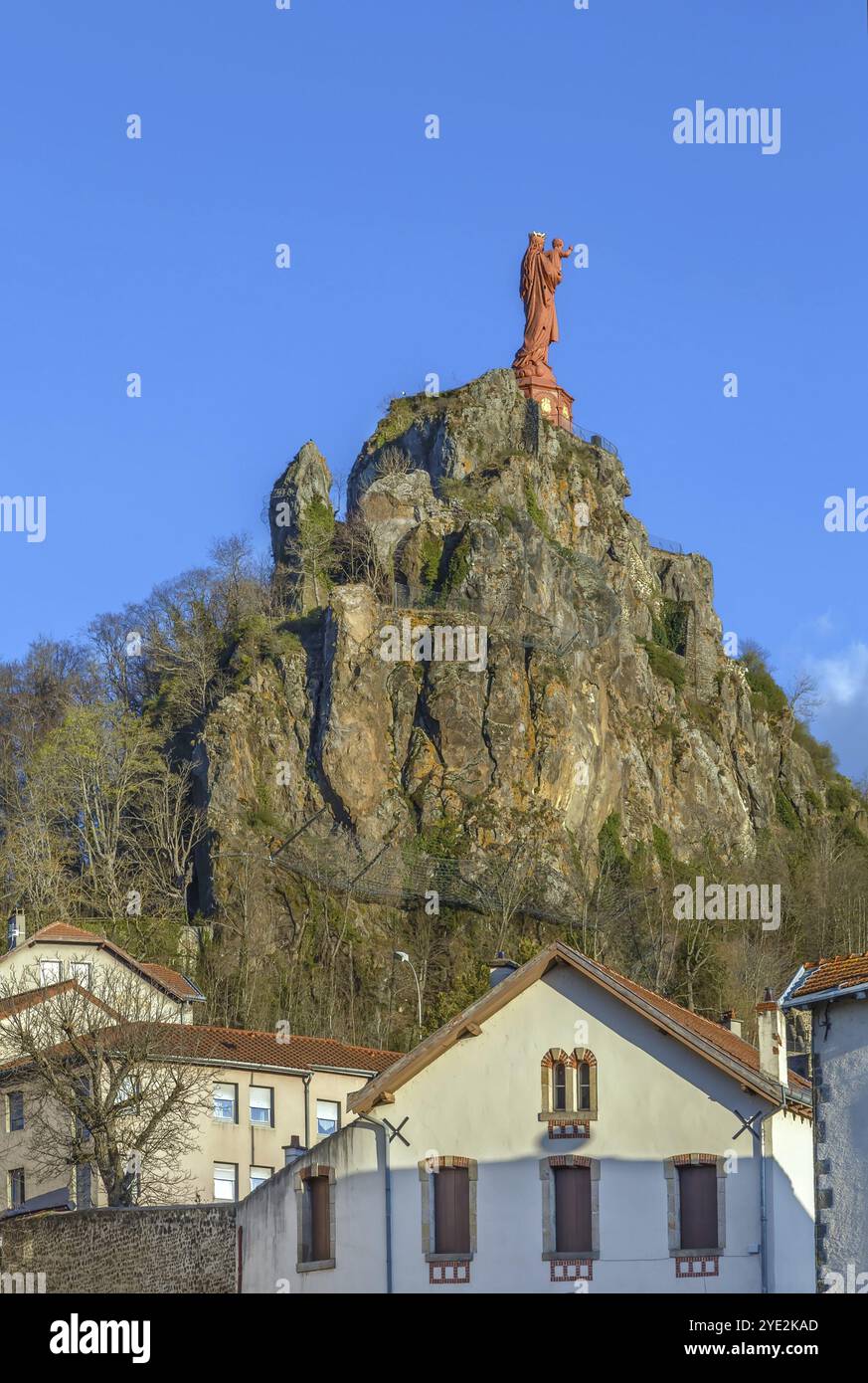 Statua di Notre-Dame de France a le Puy-en-Velay, Francia, Europa Foto Stock