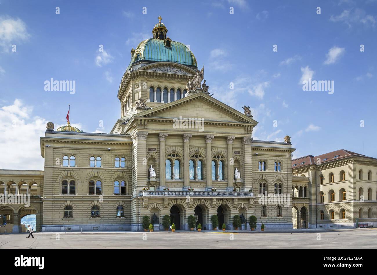 Il Palazzo federale è il nome dell'edificio di Berna in cui sono ospitati l'Assemblea federale svizzera e il Consiglio federale, la Svizzera Foto Stock