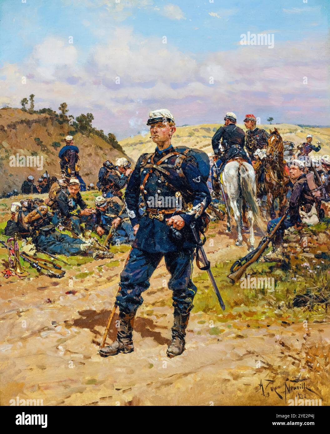 Sergent Major de chasseur à pied (Sergente maggiore di cacciatore di piedi), dipinto in olio su tela di Alphonse de Neuville, 1882 Collezione privata Foto Stock