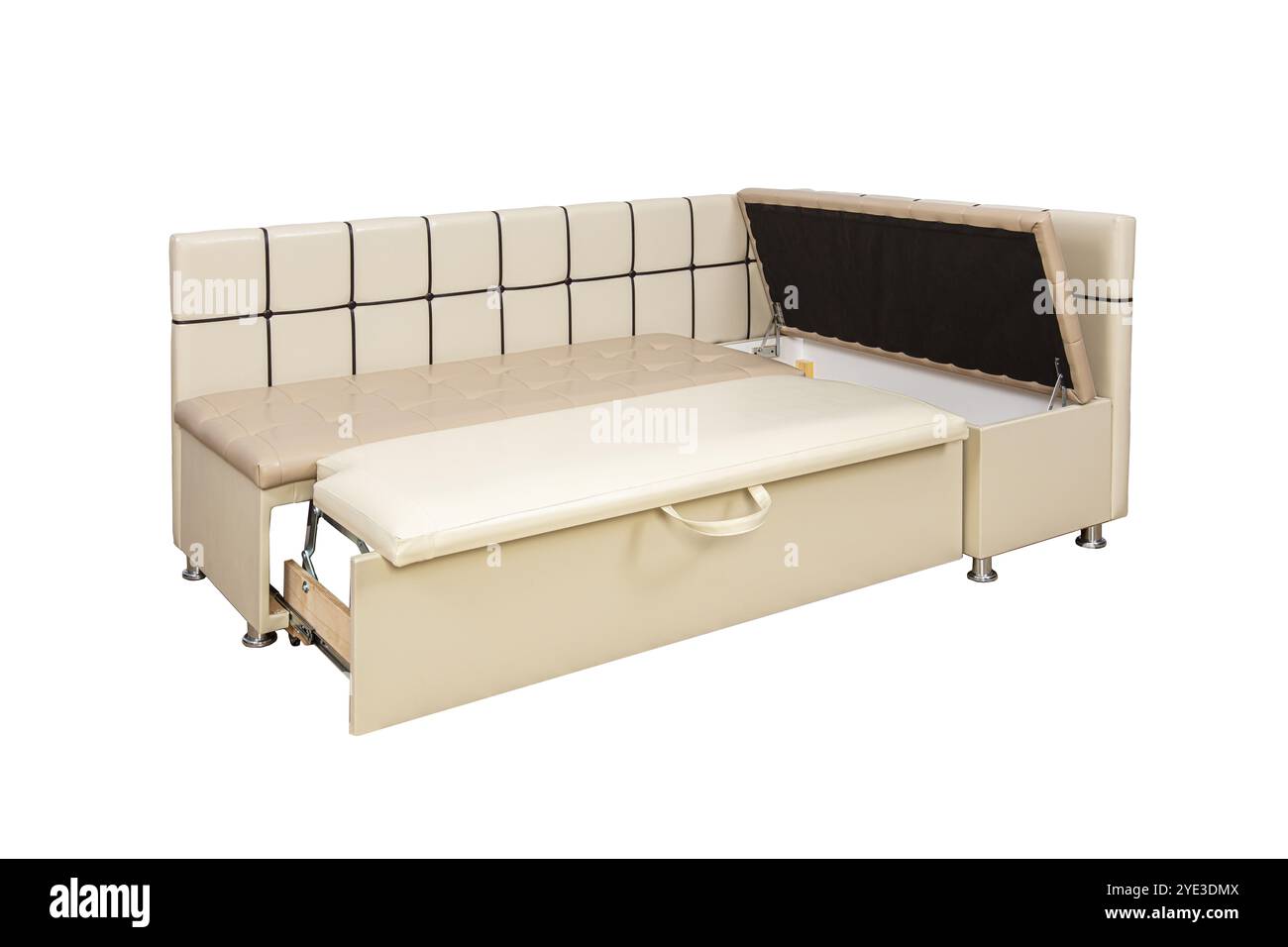 Divano cucina disteso isolato su sfondo bianco. Mobili imbottiti. Foto Stock