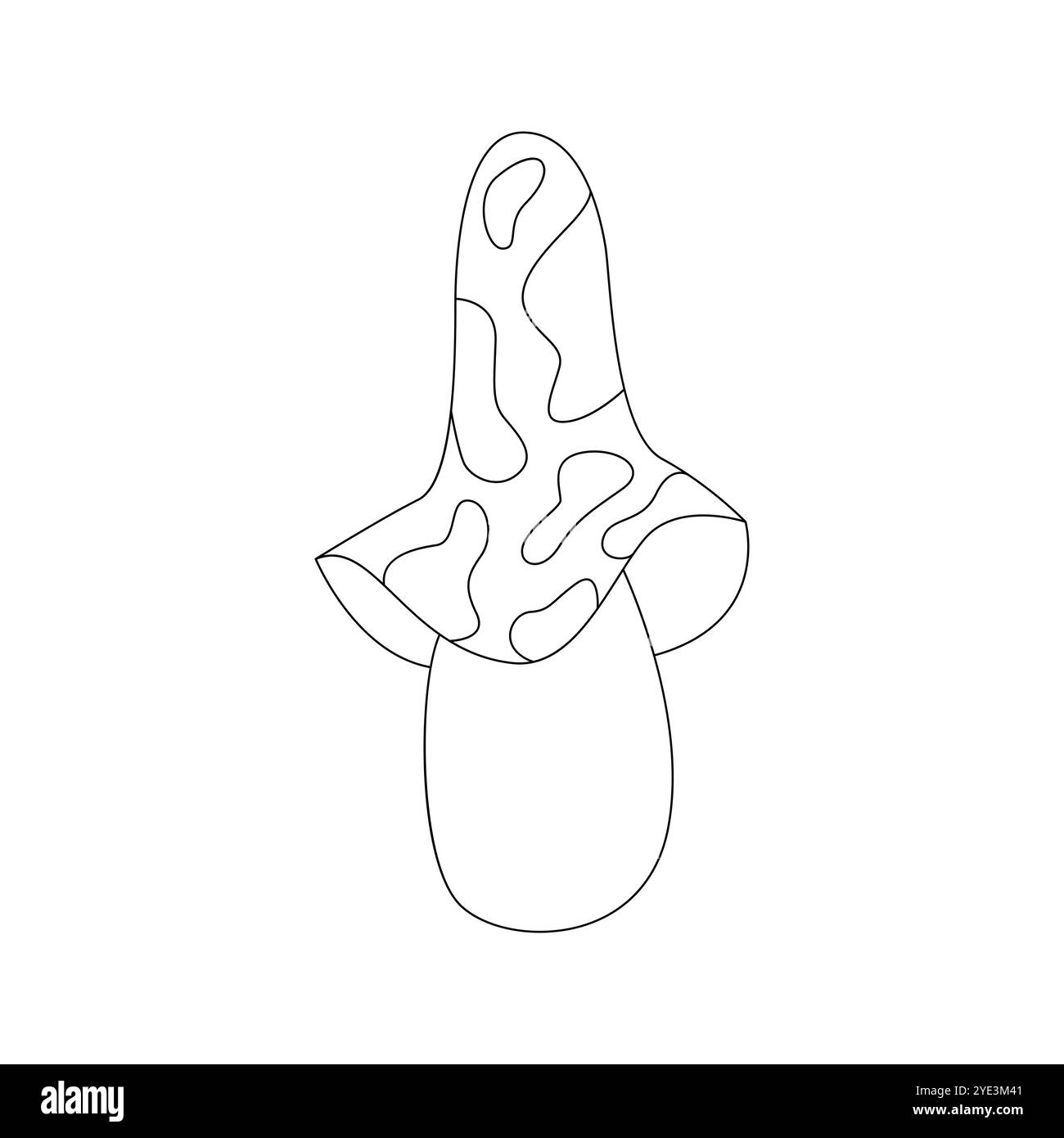 Fungo psichedelico con linea scanalata con tappo stretto con illustrazione vettoriale a macchie Illustrazione Vettoriale