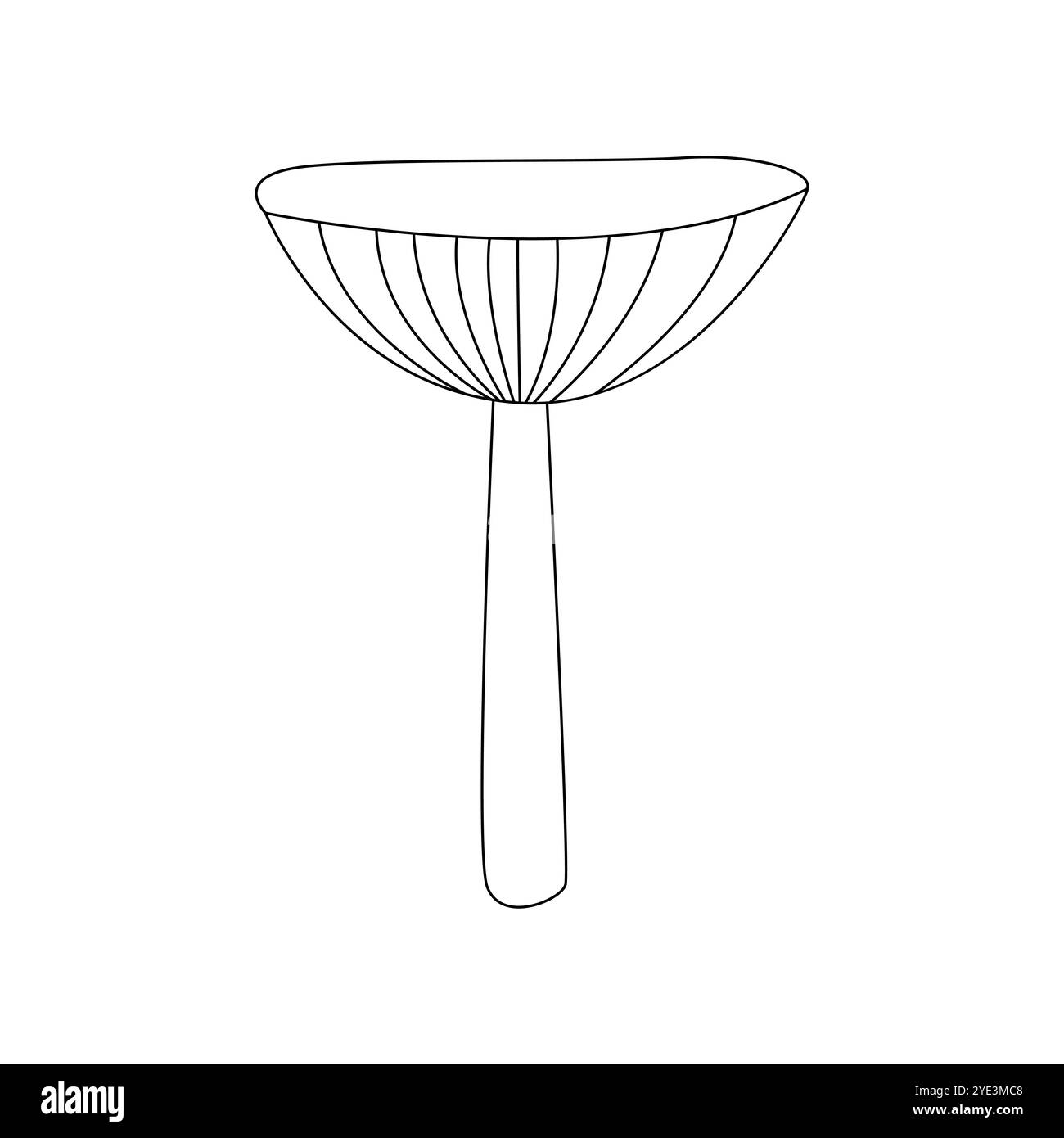 Fungo psichedelico a linea scanalata con illustrazione vettoriale esoterica con tappo rotondo dispari Illustrazione Vettoriale