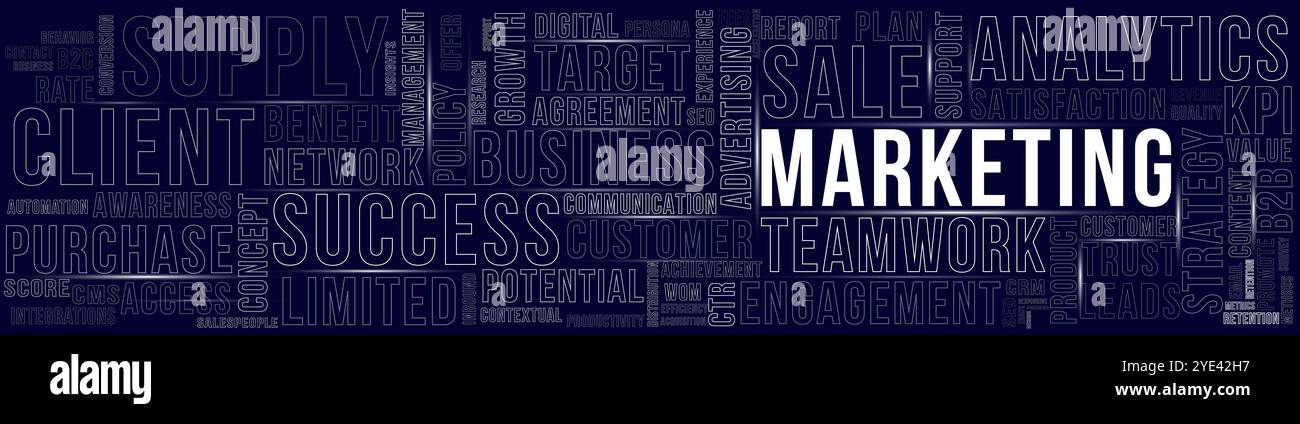 Background di marketing. Illustrazione immagine. Immagine di copertina di LinkedIn. Foto Stock