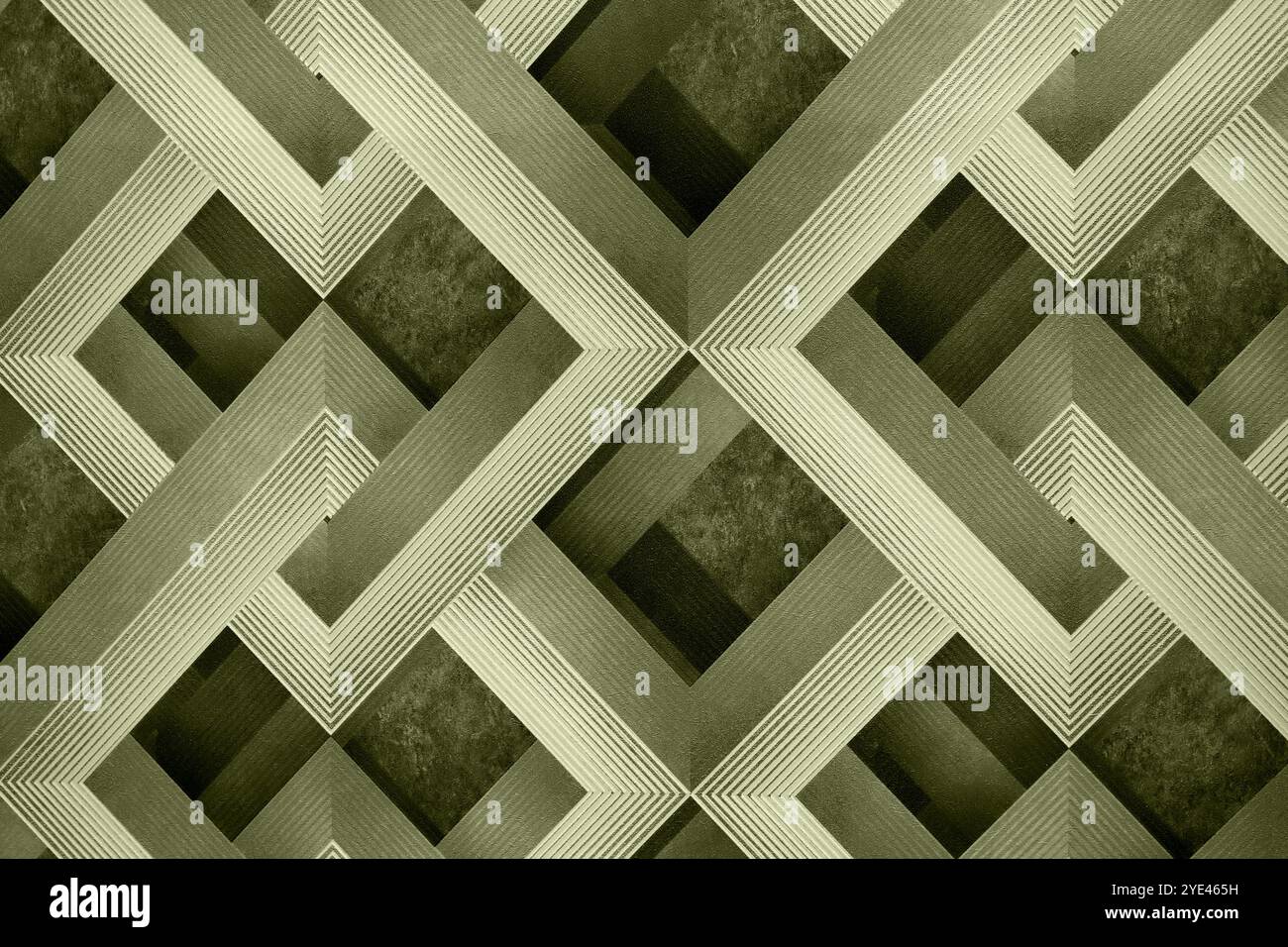 Carta da parati verde chiaro con motivo geometrico, rombo, quadrati per le pareti. Materiali decorativi per ambienti, ristrutturazioni di interni, carta da parati Foto Stock