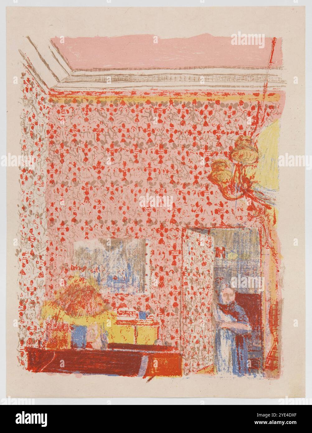 Interni con sfondo rosa i, dalla serie “Landscapes and Interiors” ARTISTA Édouard Vuillard, francese, 1868–1940 STAMPANTE Auguste Clot, francese, 1858–1936 Foto Stock