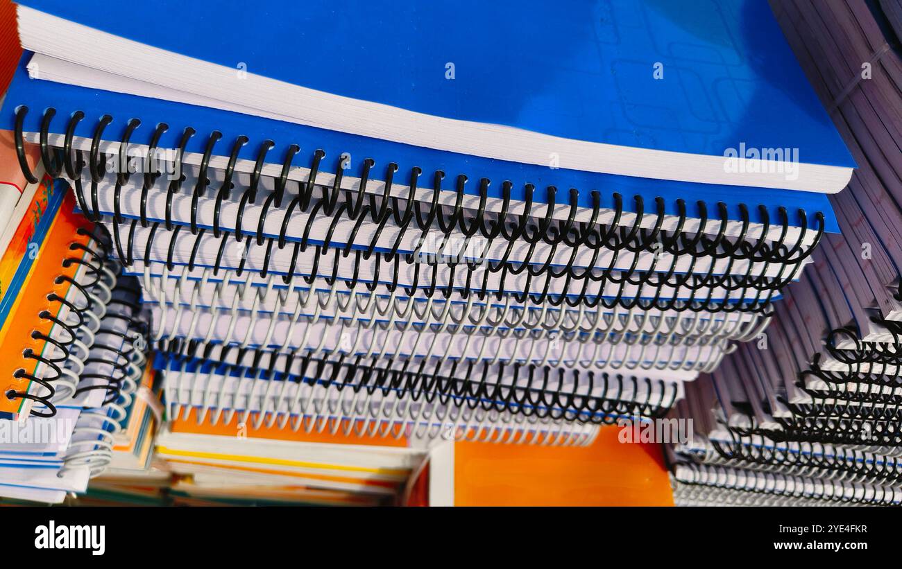 bellissimi quaderni nel negozio di articoli di cancelleria Foto Stock