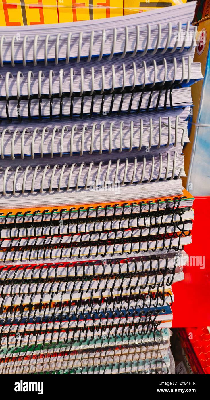 bellissimi quaderni nel negozio di articoli di cancelleria Foto Stock