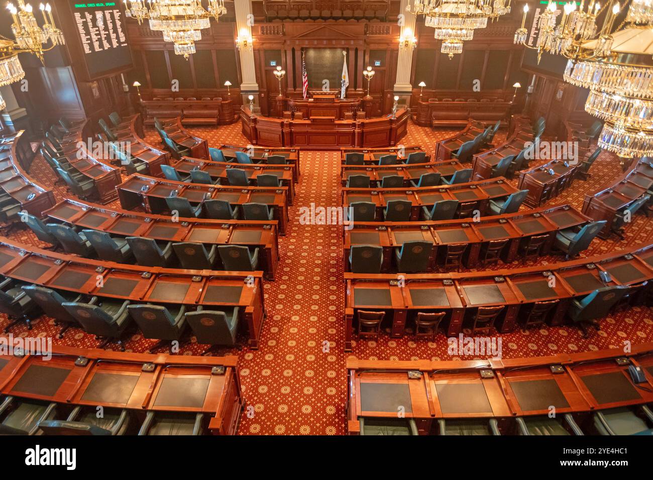 Springfield, Illinois - camera dei rappresentanti nell'edificio del campidoglio dello stato dell'Illinois. Foto Stock