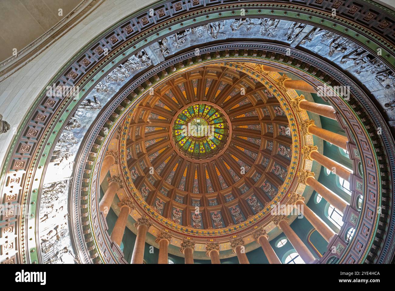 Springfield, Illinois - l'interno della cupola del campidoglio dello stato dell'Illinois. Foto Stock