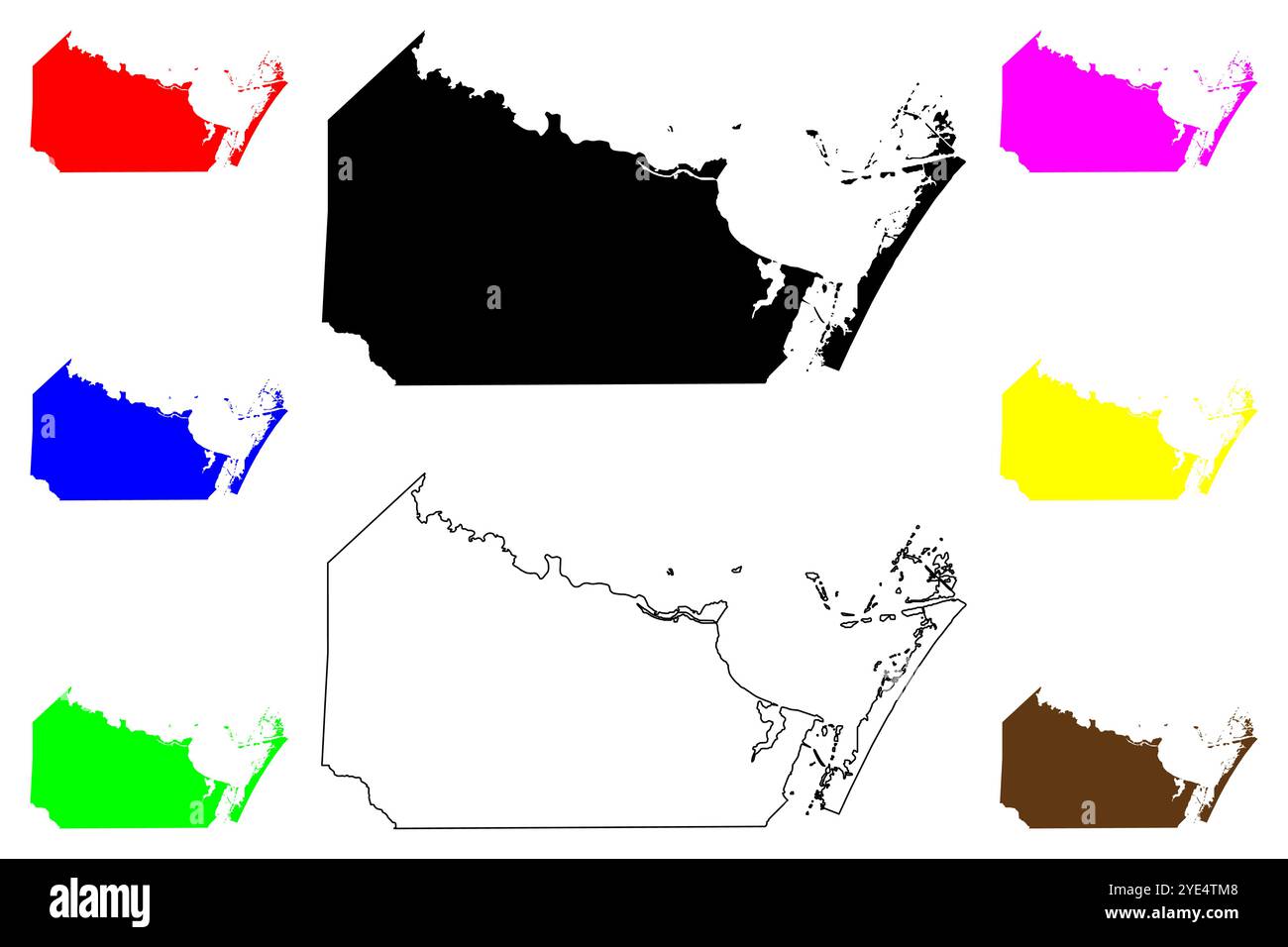 Nueces County, Texas (contee in Texas, Stati Uniti d'America,USA, Stati Uniti, US) mappa illustrazione vettoriale, scribble schizzo Nueces mappa Illustrazione Vettoriale
