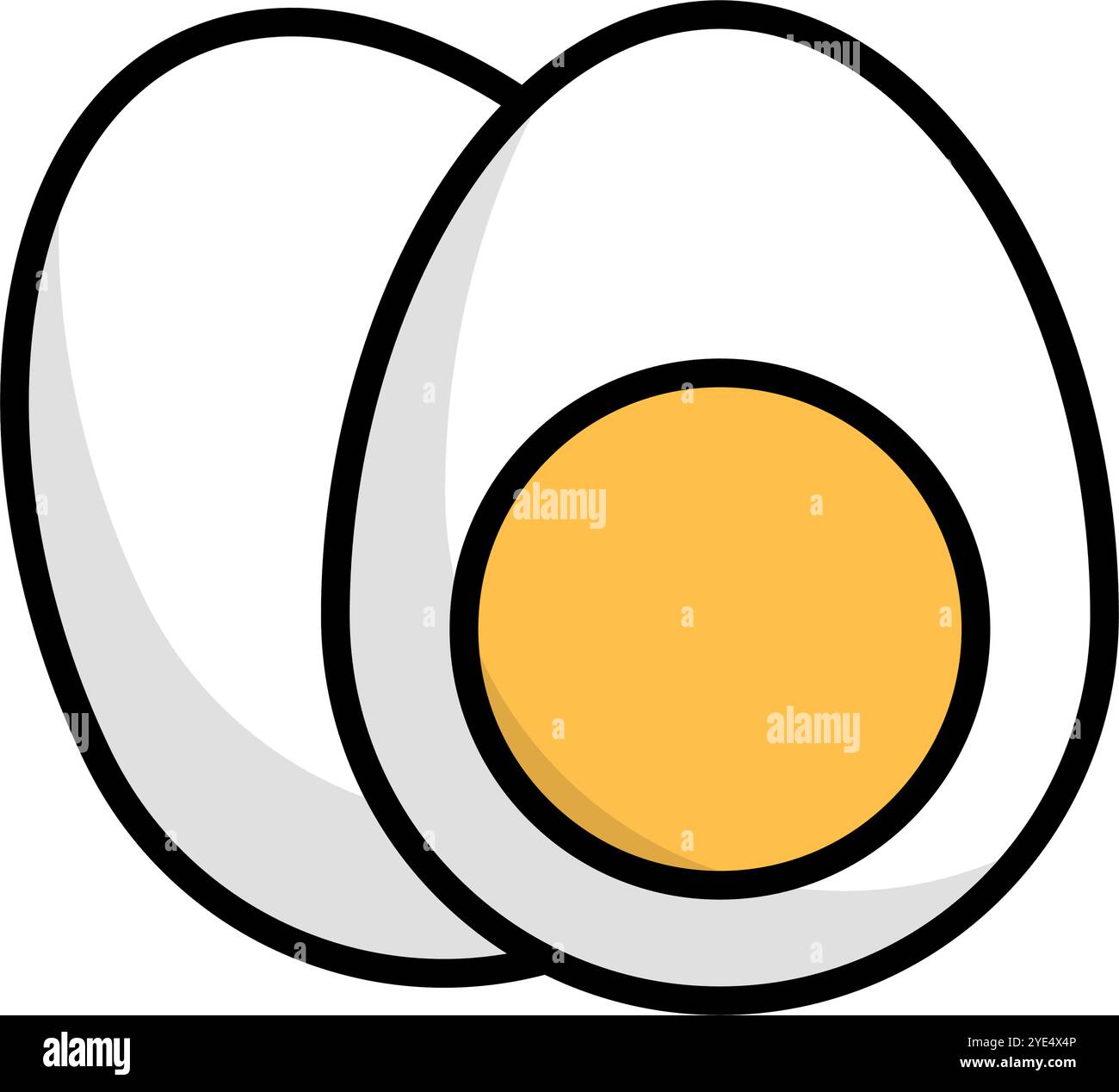 Semplice icona uovo bollito. Vettore modificabile. Illustrazione Vettoriale