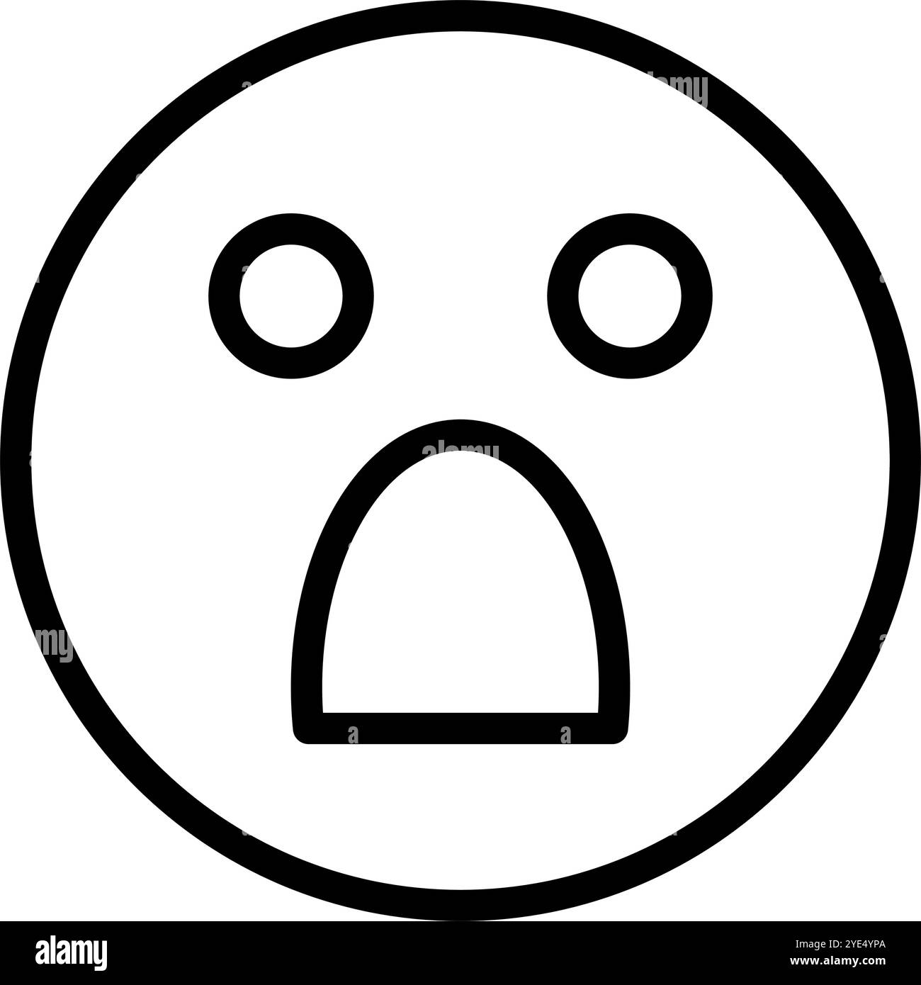 Semplice icona con la faccia sorpresa. Vettore modificabile. Illustrazione Vettoriale