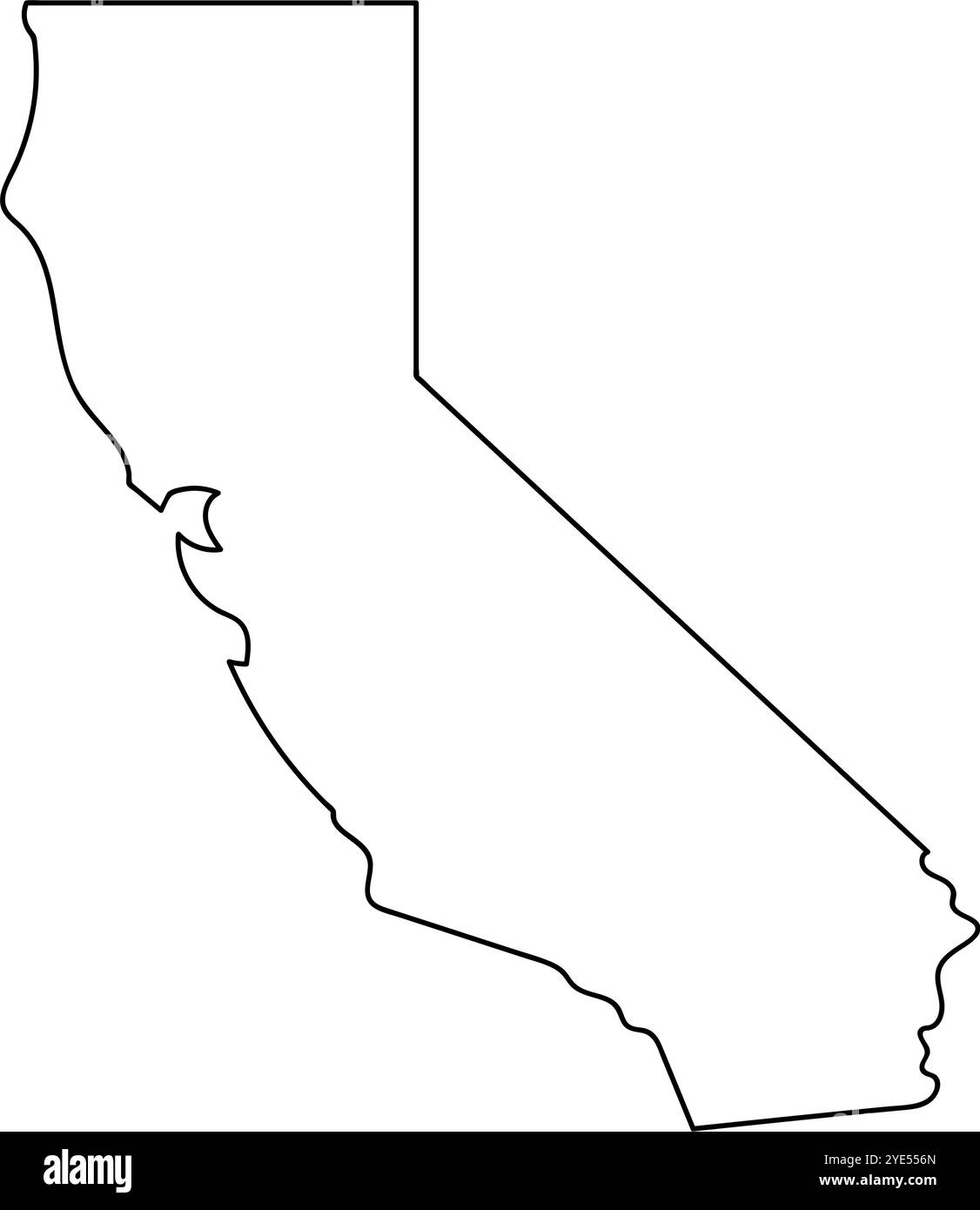 Semplice icona della mappa della California. Vettore modificabile. Illustrazione Vettoriale