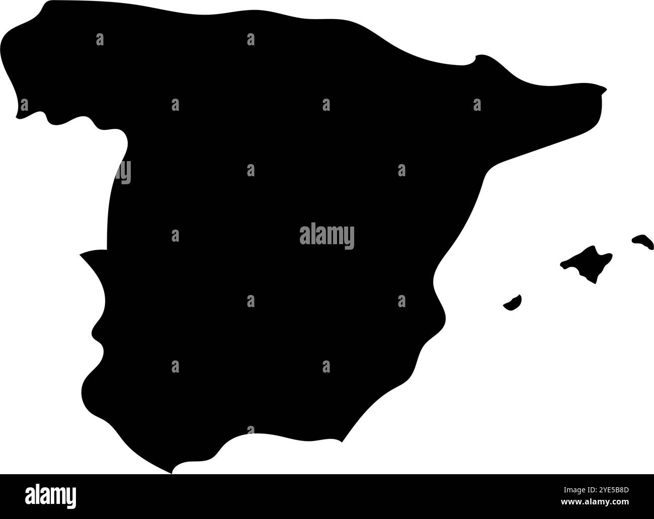 Icona silhouette mappa spagnola. Vettore modificabile. Illustrazione Vettoriale