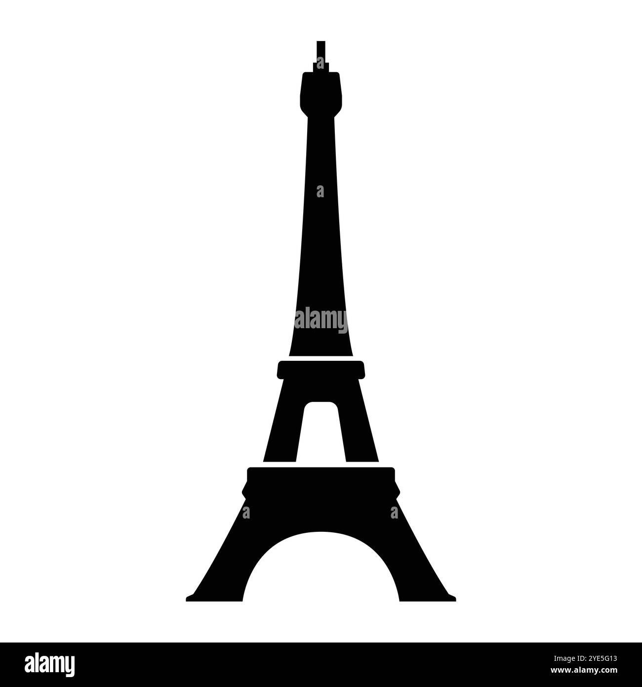 Elegante Clip Art della Torre Eiffel per design di ispirazione parigina Illustrazione Vettoriale