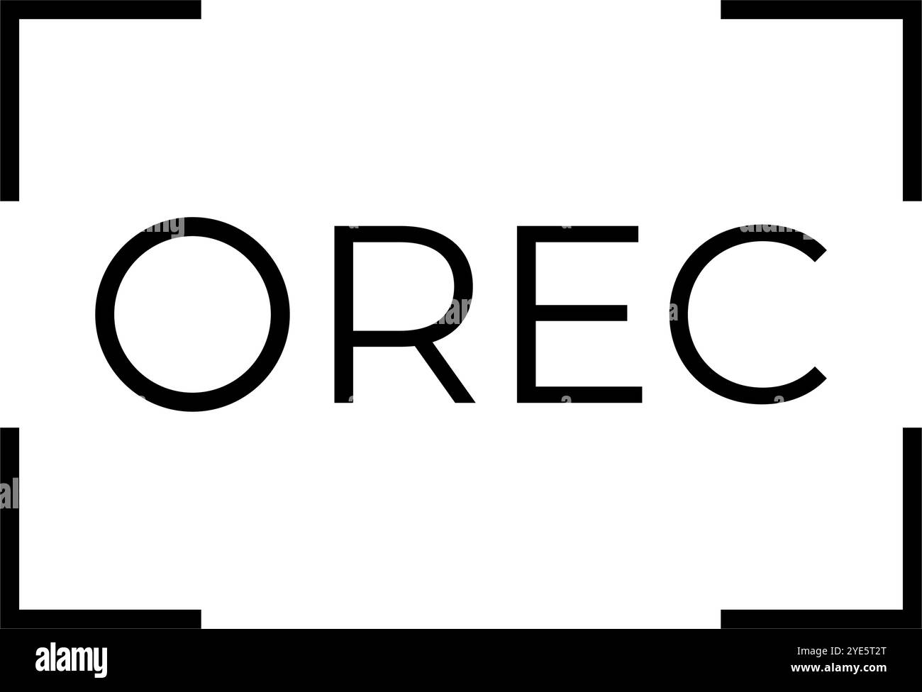 Icona REC semplice. Registrazione video. Vettore modificabile. Illustrazione Vettoriale