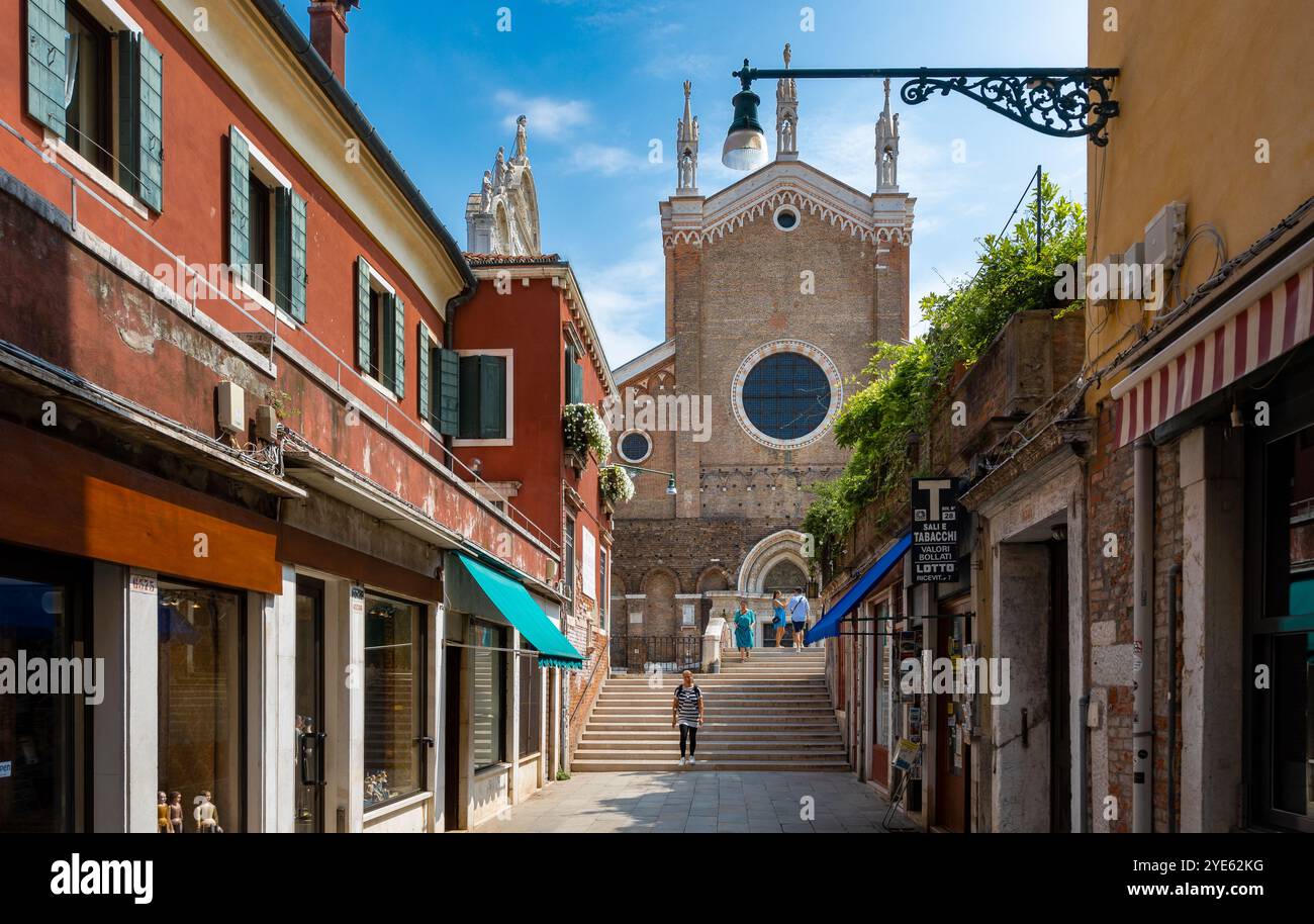 Venezia, Veneto, Italia, Basilica dei Santi Giovanni e Paolo (San Zanìpoło in veneziano) a Castello sestiere, solo editoriale. Foto Stock