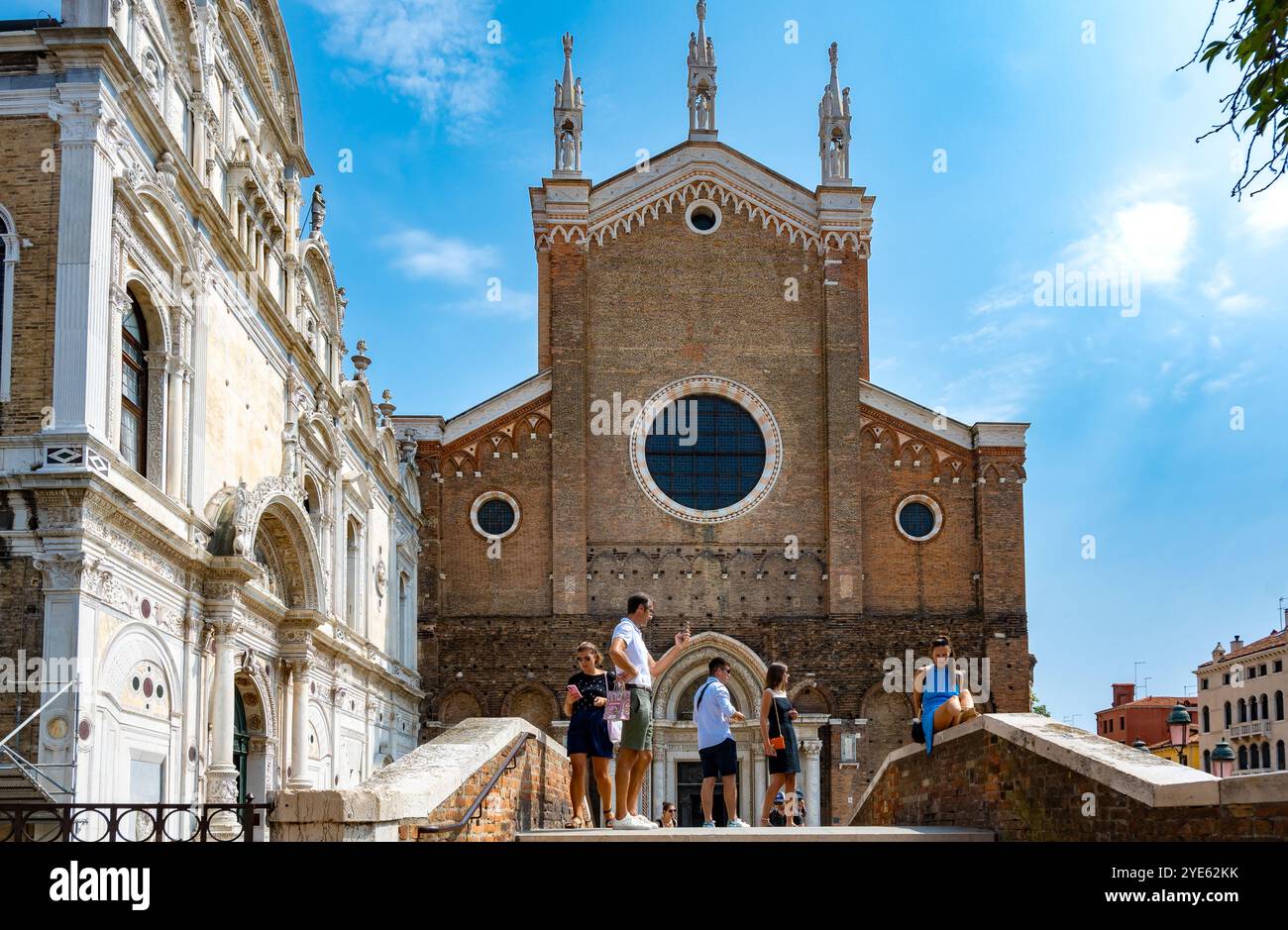 Venezia, Veneto, Italia, Basilica dei Santi Giovanni e Paolo (San Zanìpoło in veneziano) a Castello sestiere, solo editoriale. Foto Stock