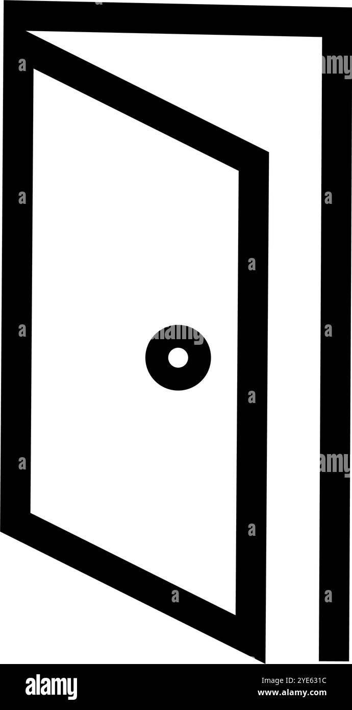 Apra la porta. Accedi. Vettore modificabile. Illustrazione Vettoriale