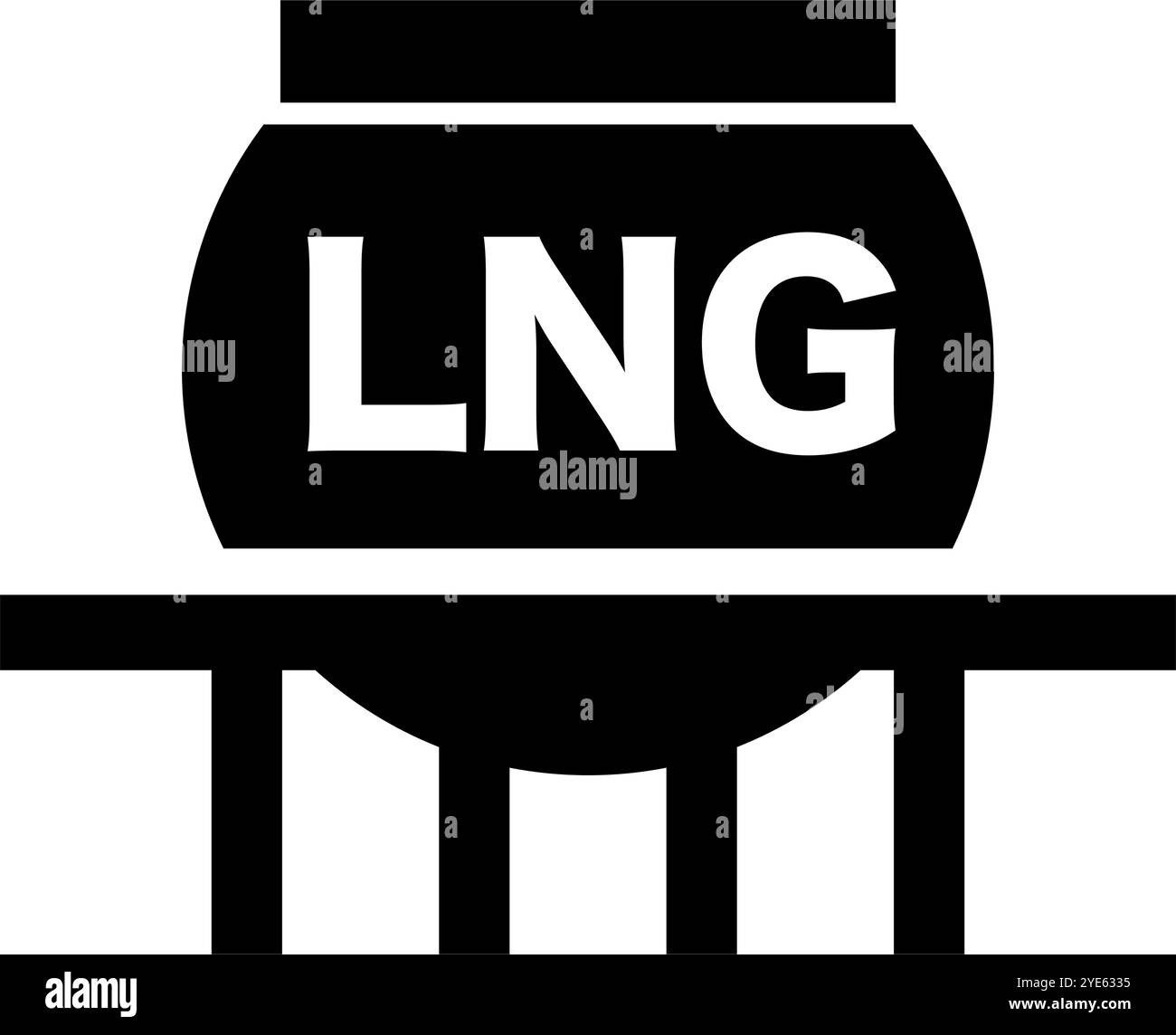 Semplice icona della silhouette del serbatoio LNG. Vettore modificabile. Illustrazione Vettoriale