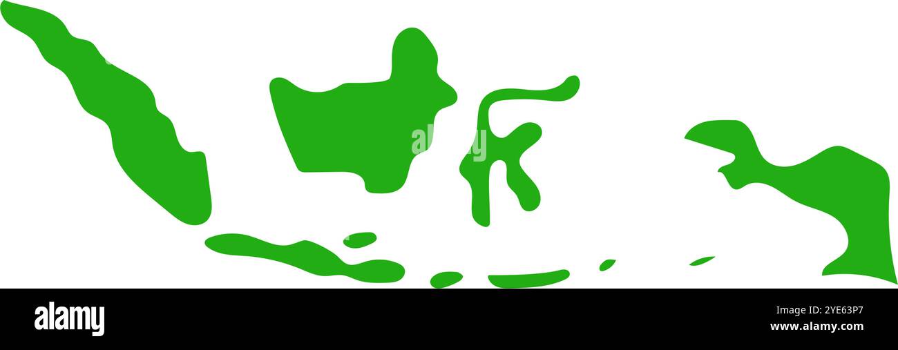 Semplice mappa indonesiana. Mappa dell'Indonesia. Vettore modificabile. Illustrazione Vettoriale