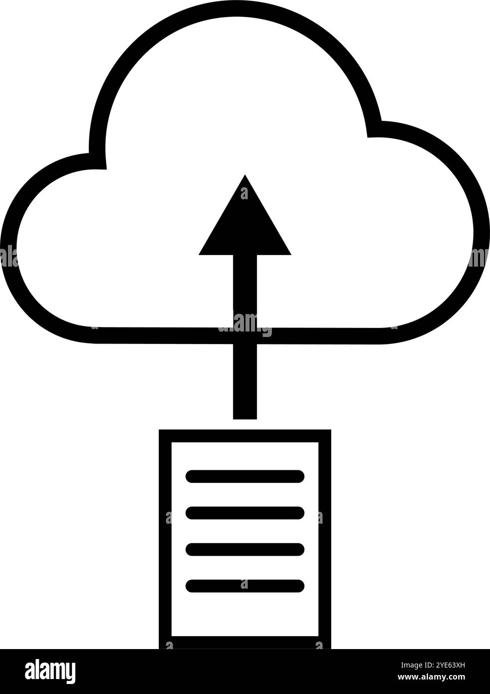 Caricare il file sul cloud. Vettore modificabile. Illustrazione Vettoriale
