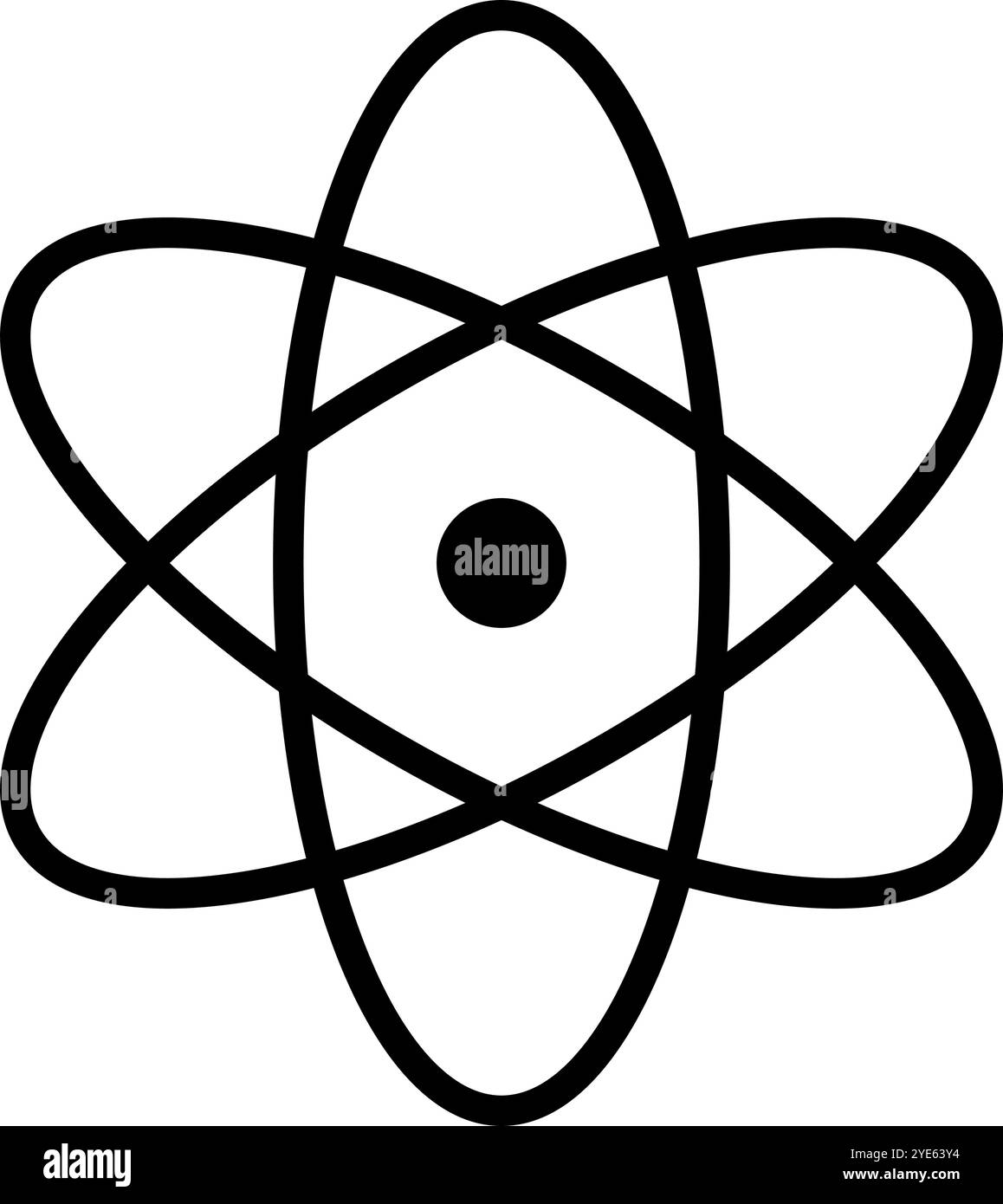 Nucleo ed elettroni orbitali. Atom. Vettore modificabile. Illustrazione Vettoriale