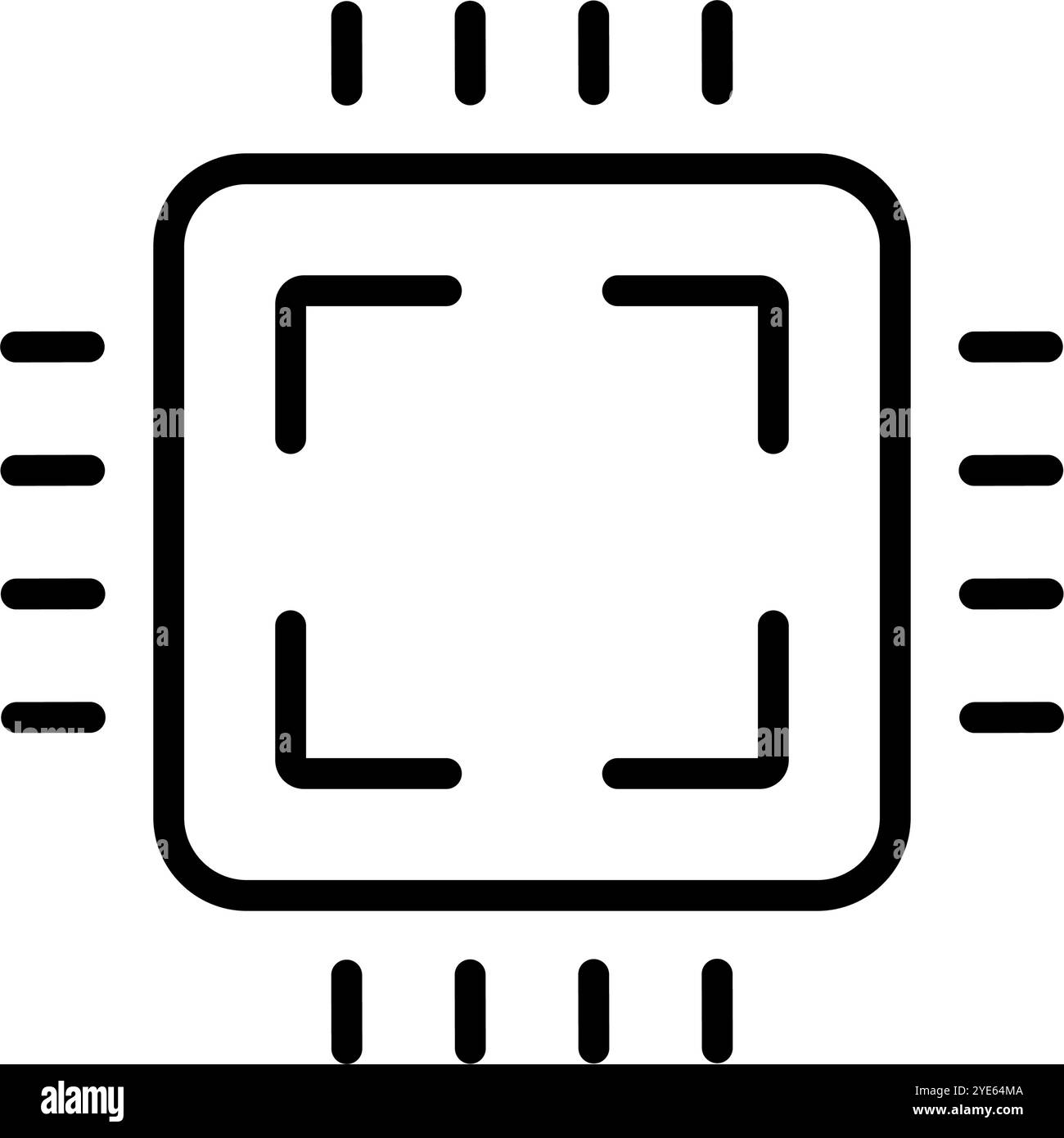 Icona CPU. Chip semiconduttore. Vettore modificabile. Illustrazione Vettoriale