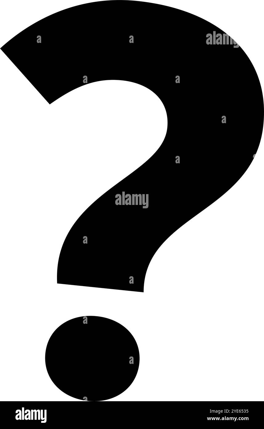 Icona silhouette punto interrogativo. Icona Guida. Vettore modificabile. Illustrazione Vettoriale