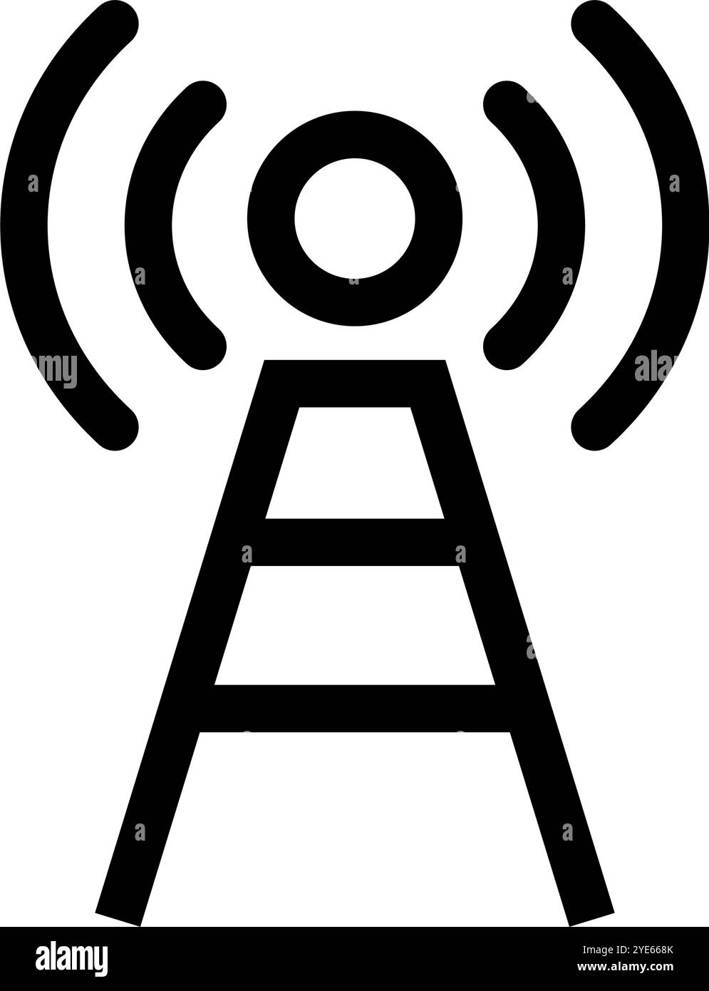 Icona della torre radio pop. Torre di comunicazione. Vettore modificabile. Illustrazione Vettoriale