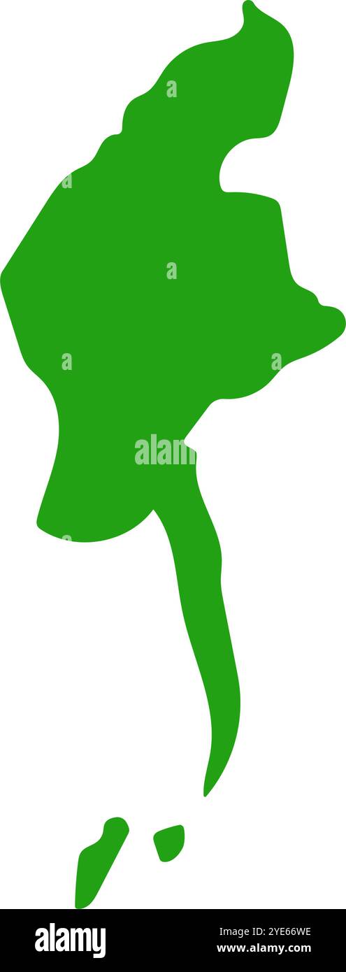Icona mappa Myanmar. Topografia del Myanmar. Vettore modificabile. Illustrazione Vettoriale