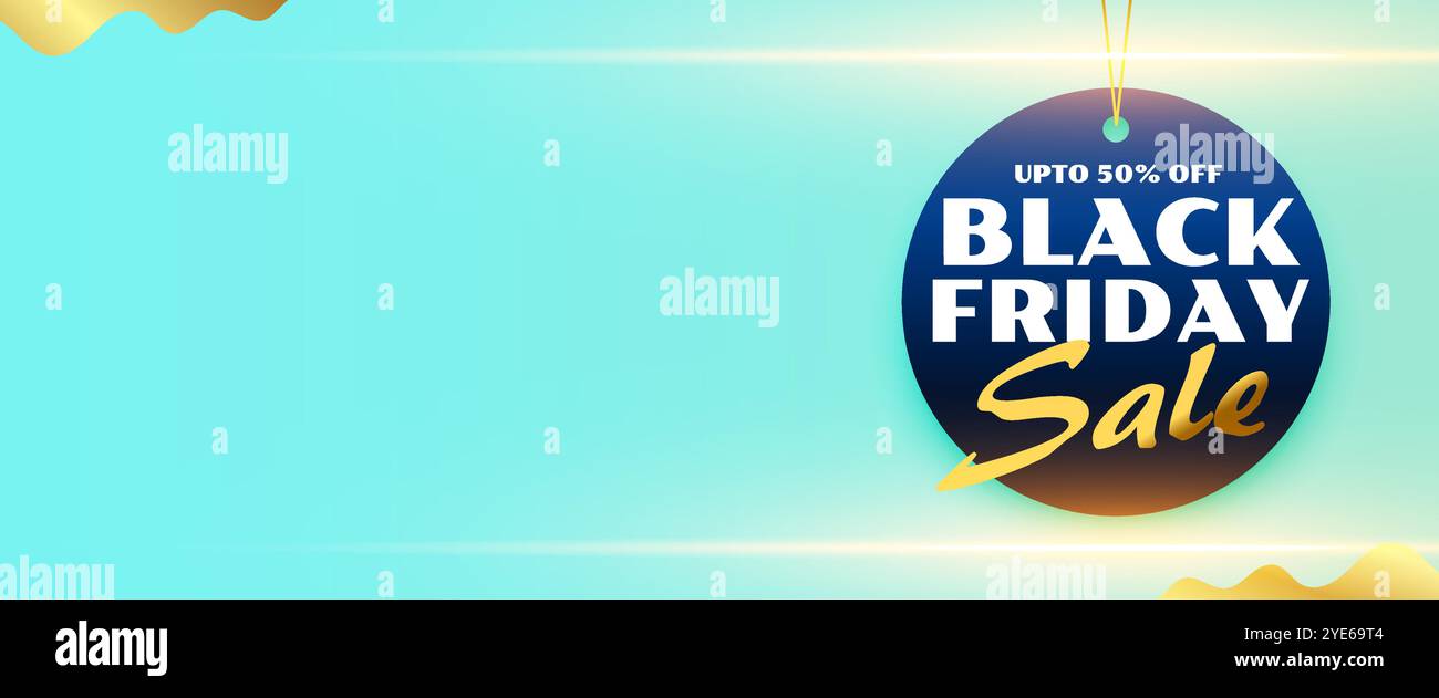 banner con effetto vettoriale brillante per il black friday in stile pensile Illustrazione Vettoriale