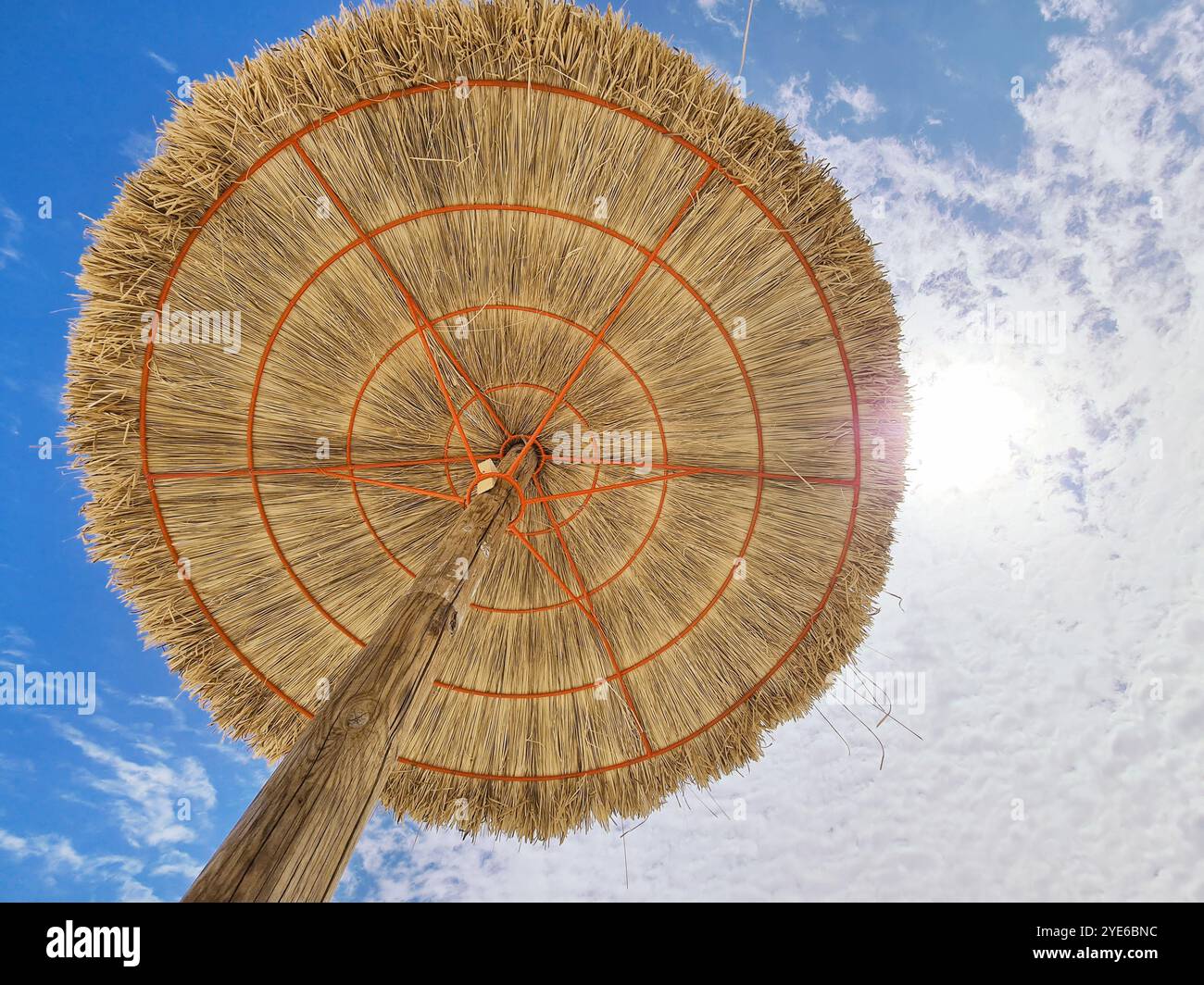 Parasolo paglia, Spagna, Isole Baleari, Maiorca Foto Stock