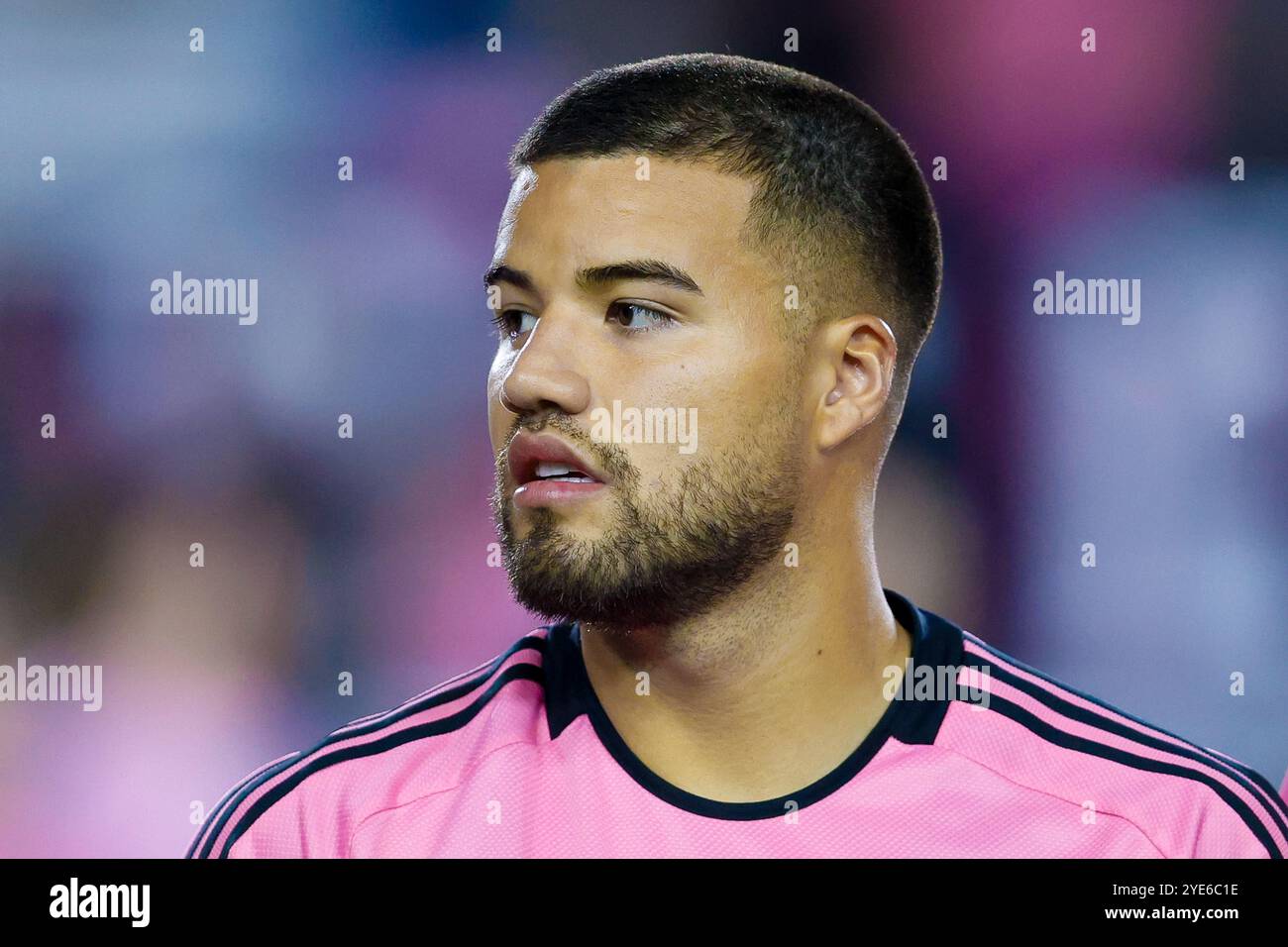 Partita di playoff della Major League Soccer (MLS) tra l'Inter Miami CF e l'Atlanta United FC al Chase Stadium, Florida. Foto Chris Arjoon Foto Stock
