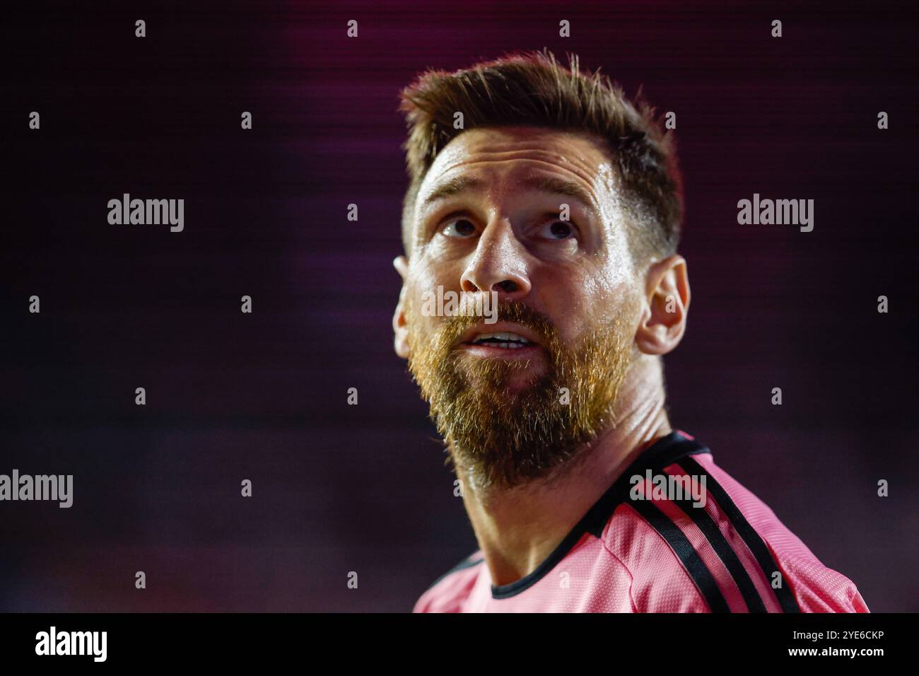 Lionel messi Major League Soccer (MLS) partita di playoff tra Inter Miami CF e Atlanta United FC al Chase Stadium, Florida. Foto Chris Arjoon Foto Stock