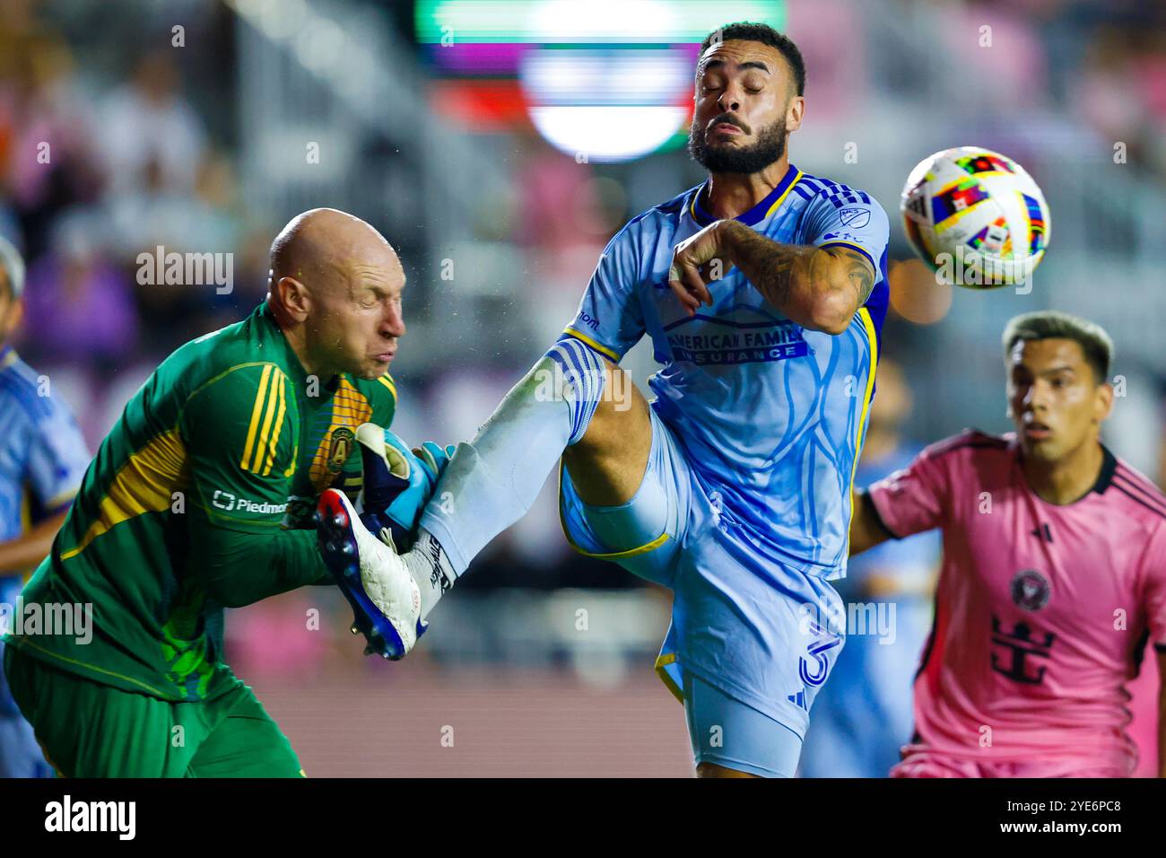 Lionel messi Major League Soccer (MLS) Cup incontro di playoff tra Inter Miami CF e Atlanta United FC al Chase Stadium, Florida. Foto Chris Arjoon Foto Stock
