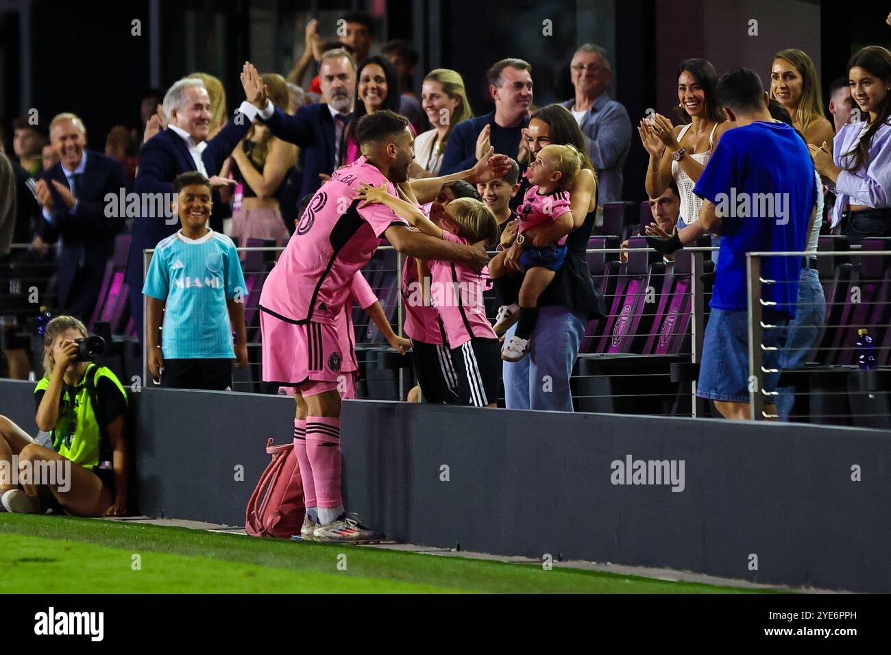 Lionel messi Major League Soccer (MLS) Cup incontro di playoff tra Inter Miami CF e Atlanta United FC al Chase Stadium, Florida. Foto Chris Arjoon Foto Stock