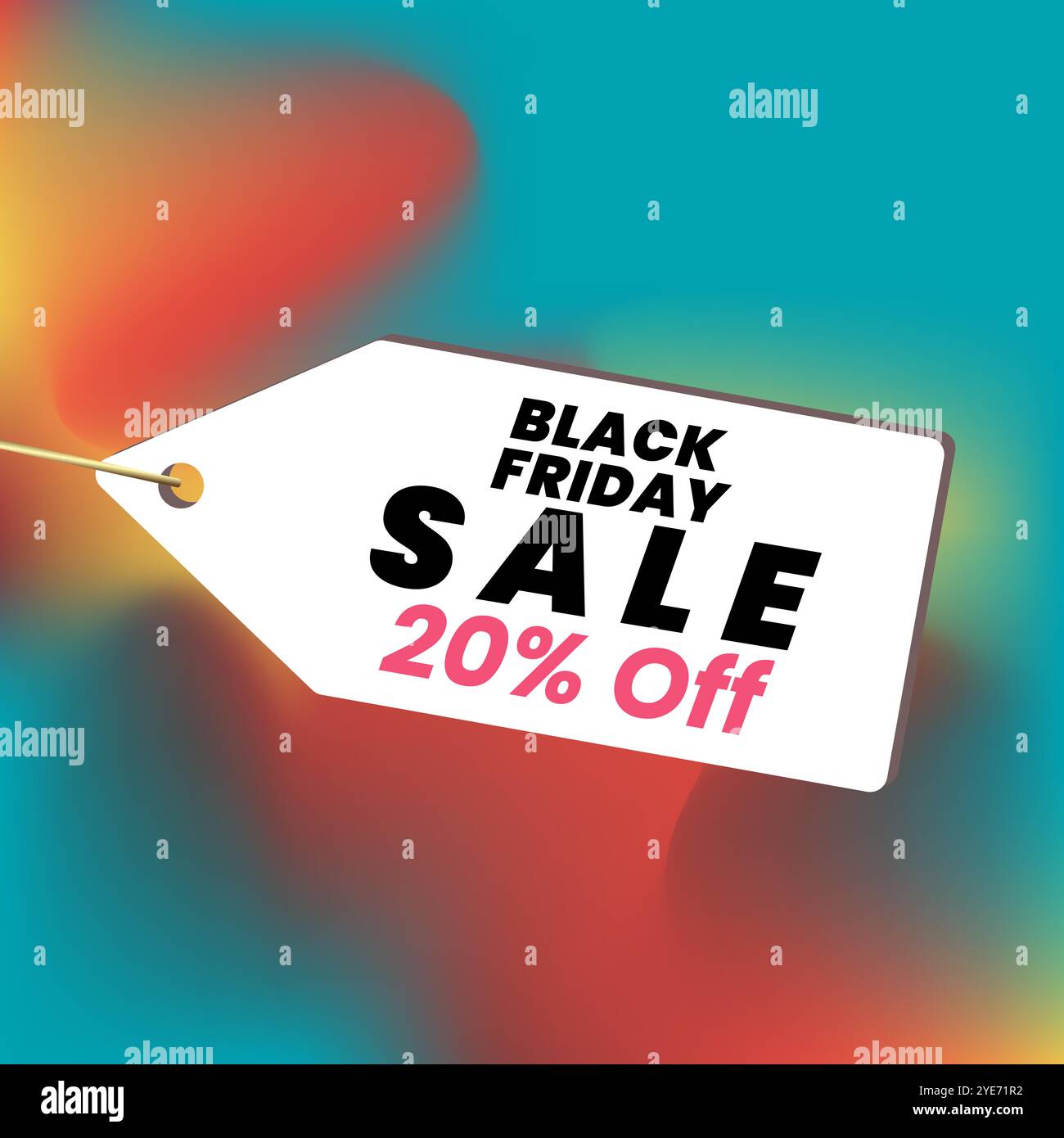Sconto del 20% sul design del banner per il Black Friday, banner di sconto sul design dell'illustrazione vettoriale del concept su sfondo colorato Illustrazione Vettoriale