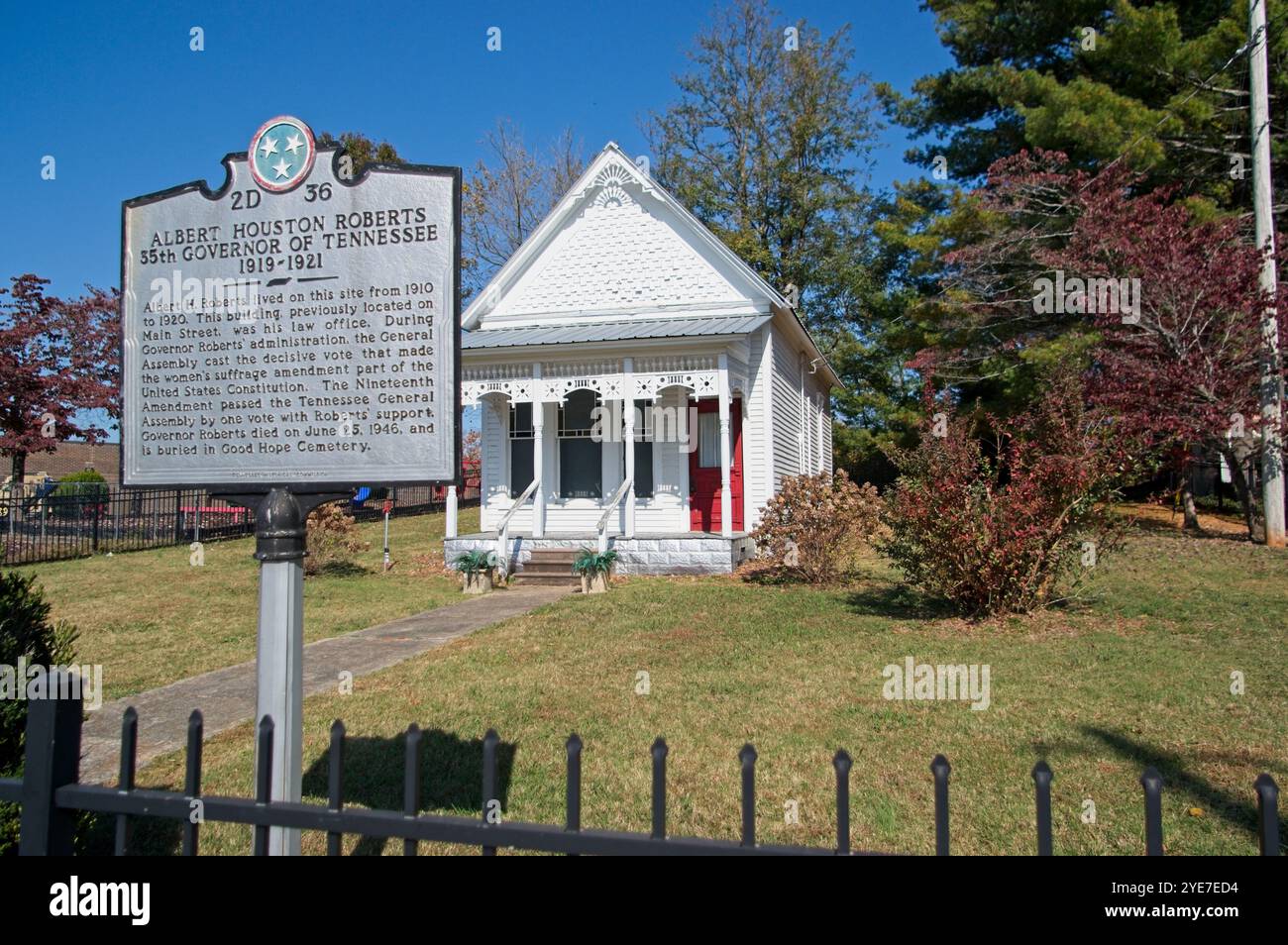 Livingston, Tennessee, USA-10-27-2024 - sito storico del 55° Governatore del Tennessee Foto Stock