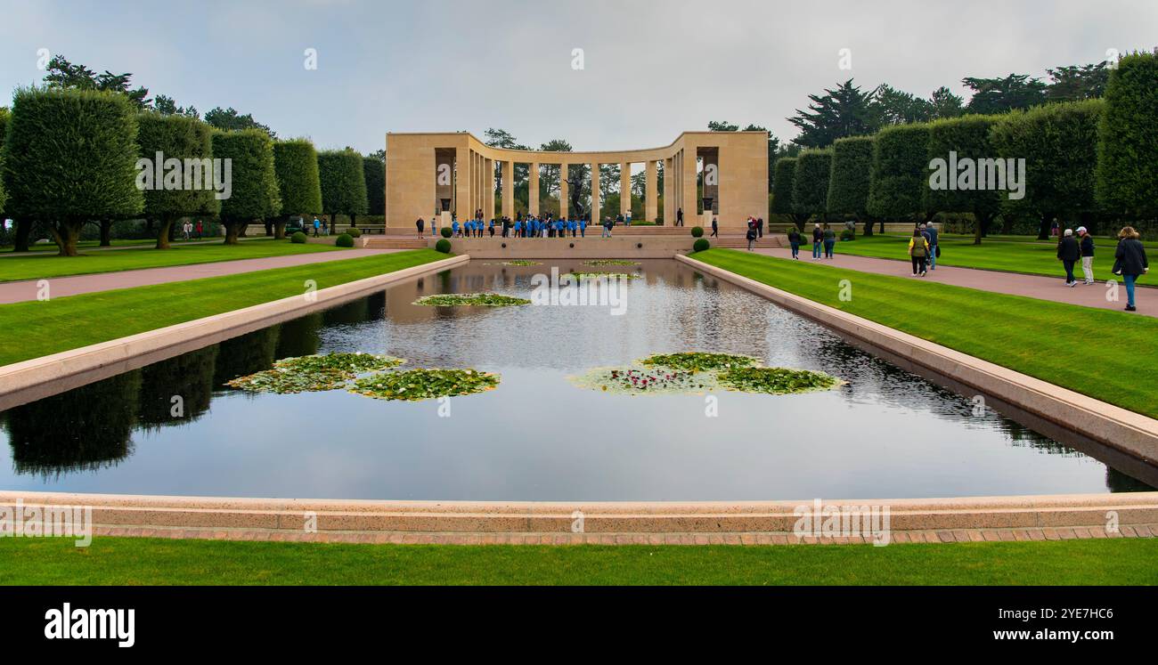 Cimitero e memoriale americano a Colleville-Sur-Mer in Normandia, Francia Foto Stock