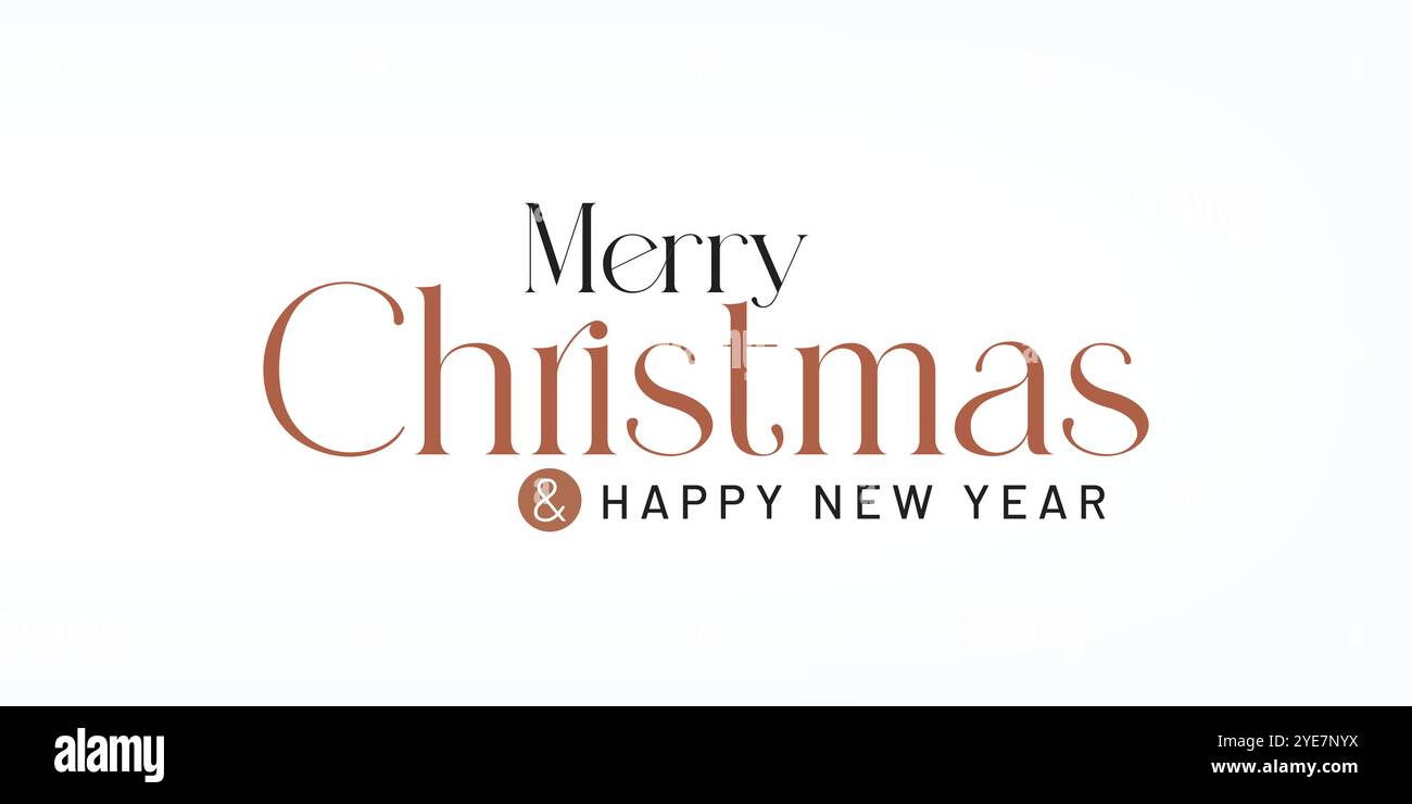 Natale minimalista e tipografia di Capodanno Illustrazione Vettoriale