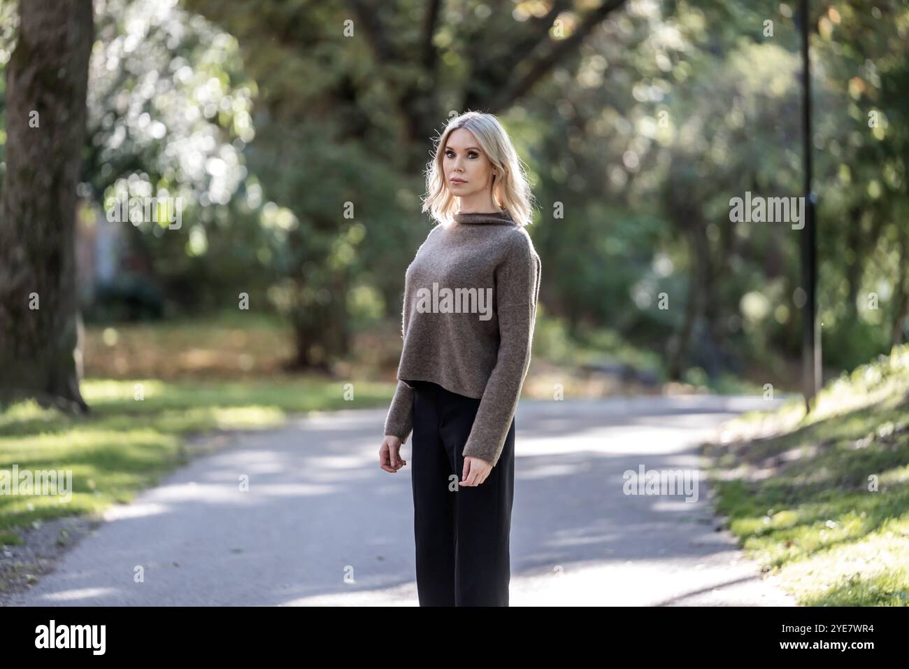 2024-10-03 "Isabel Eriksson" (alias per proteggere la sua vera identità) fu drogata con rohypnol, rapita e rinchiusa in un bunker per sei giorni dal dottor Martin Trenneborg (soprannominato Josef Fritzl della Svezia) nel settembre 2015. Foto: Anna-Karin Nilsson / Expressen / TT code 7141 Foto Stock