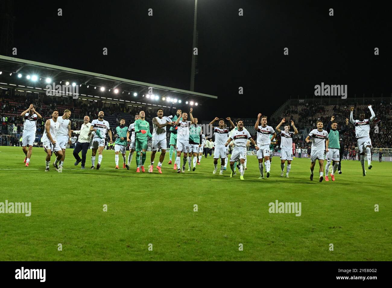 Gioia finale (Bologna) durante la partita di serie A italiana tra il Cagliari 0-2 e il Bologna allo stadio Unipol Domus il 29 ottobre 2024 a Cagliari. (Foto di Maurizio Borsari/AFLO) Foto Stock