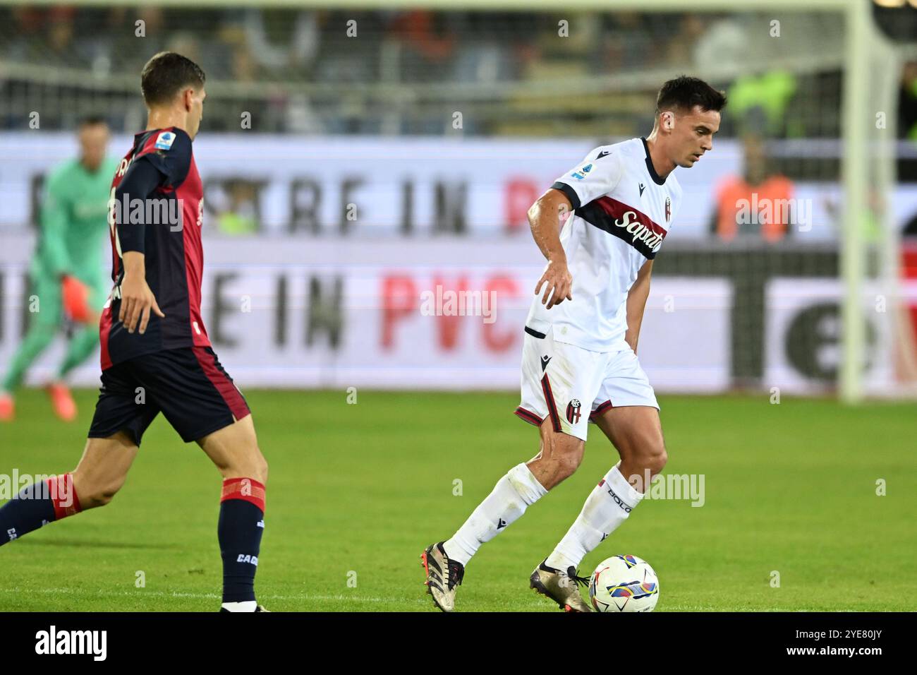 Nikola Moro (Bologna) durante la partita di serie A italiana tra il Cagliari 0-2 e il Bologna allo stadio Unipol Domus il 29 ottobre 2024 a Cagliari. (Foto di Maurizio Borsari/AFLO) Foto Stock