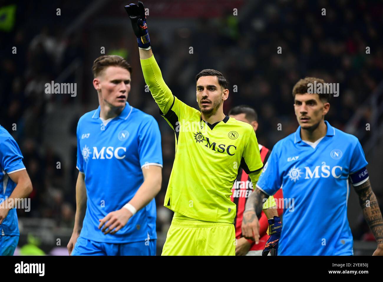 Alex Meret della SSC Napoli durante la partita di calcio italiana di serie A AC Milan vs Napoli allo Stadio San Siro di Milano, Italia il 29 ottobre 2024 Credit: Piero Cruciatti/Alamy Live News Foto Stock